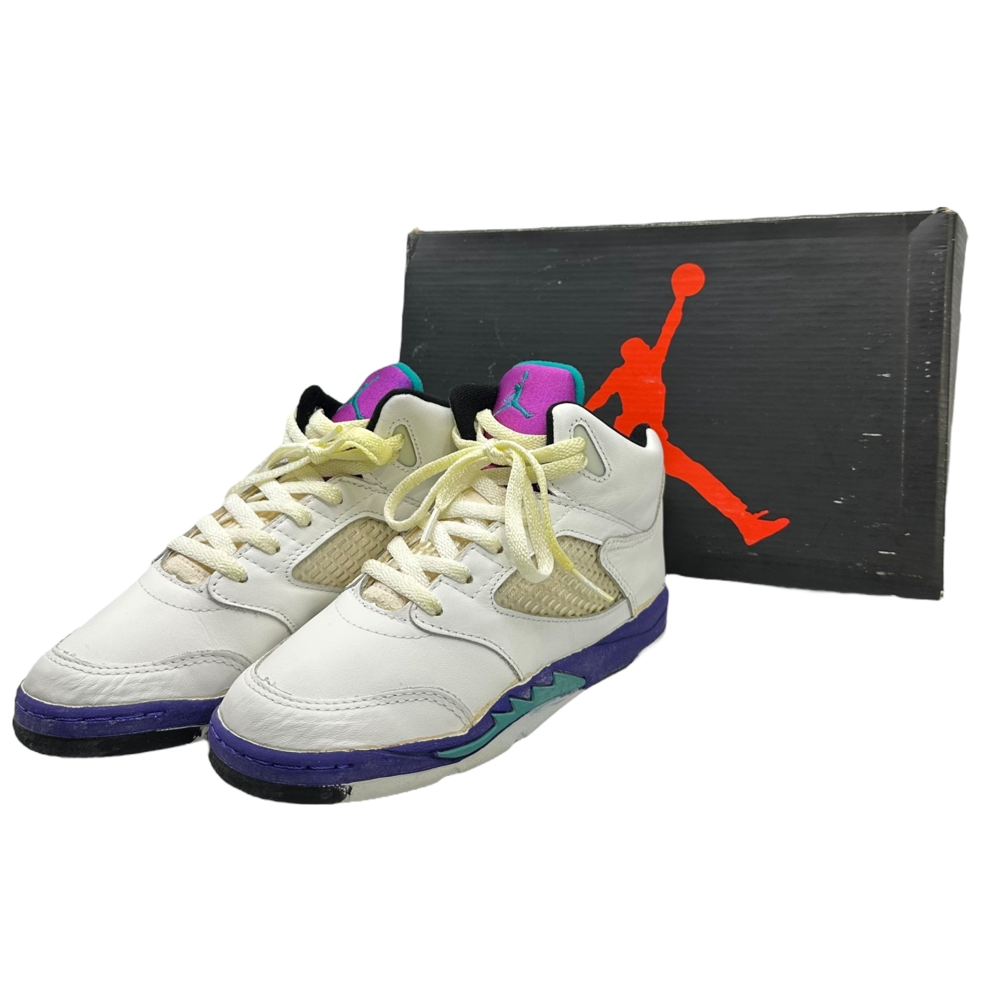 NIKE(ナイキ) 1990 AIR JORDAN 5 HIGH (KIDS) オリジナル エアジョーダン 5 キッズ 900406 PA 8462 22cm ホワイト×パープル 90's 90年代 ヴィンテージ ハイカット スニーカー