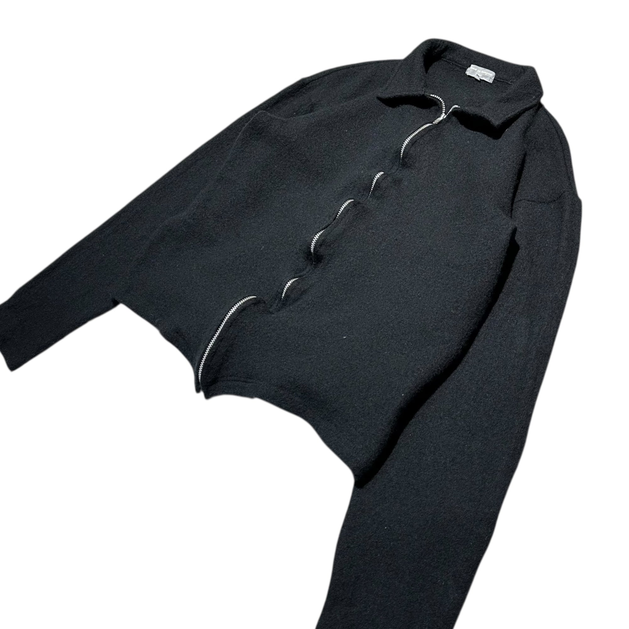 【SALE対象外】COMME des GARCONS HOMME(コムデギャルソンオム) 03AW Wool Felted Zip-Up Jacket 田中オム ウール 縮絨 ジップアップ ジャケット HL-T003 S ブラック AD2003 00's アーカイブ
