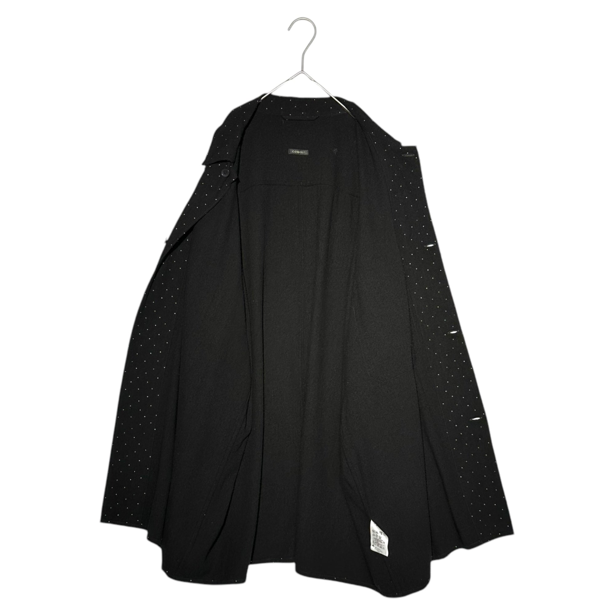 COMOLI(コモリ) 24SS Silk Noil Dot Shirt Jacket シルクノイルドット シャツ ジャケット Z01-01029 3 ブラック