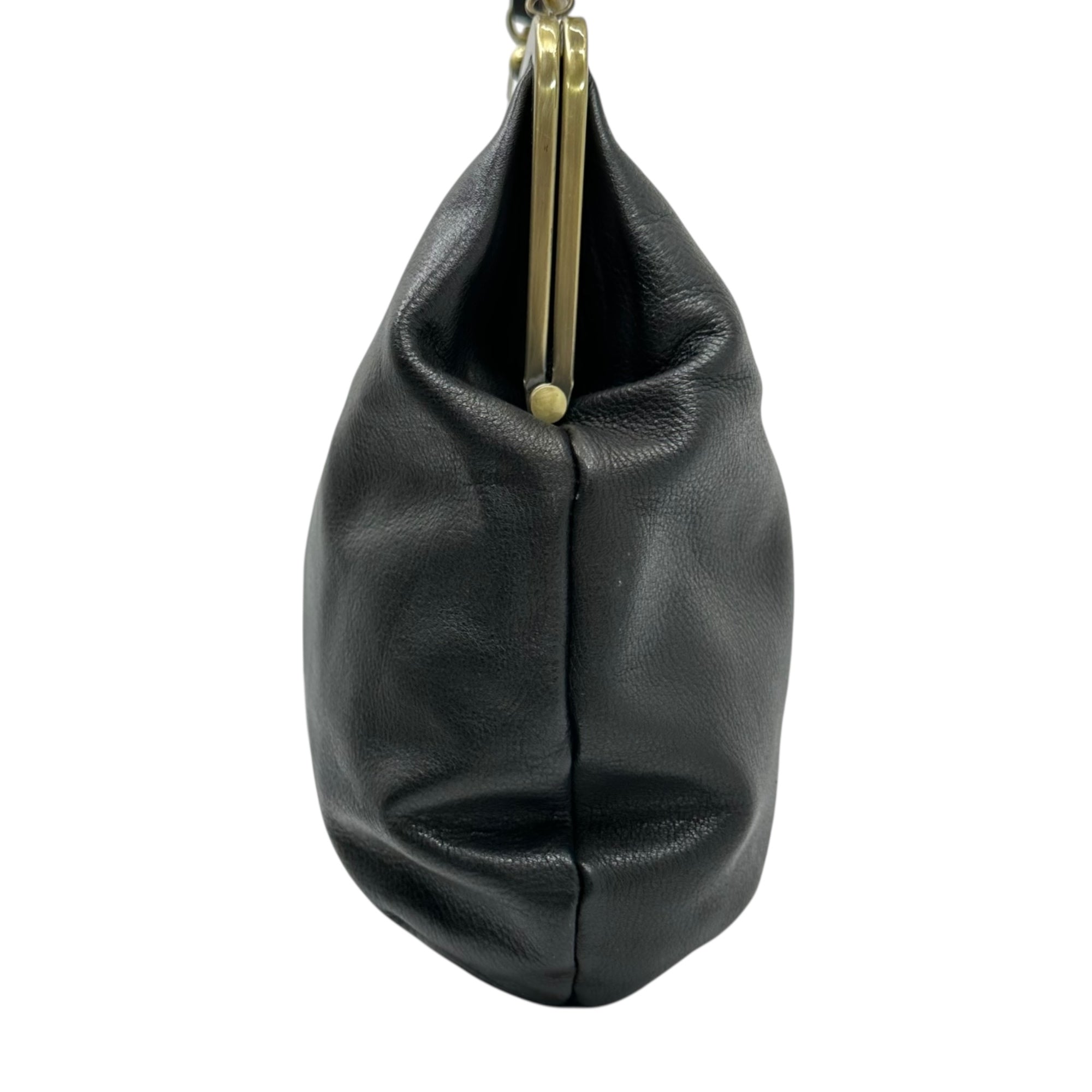 kvell(ケベル) Leather coin purse shoulder bag レザー がま口 ショルダー バッグ ブラック