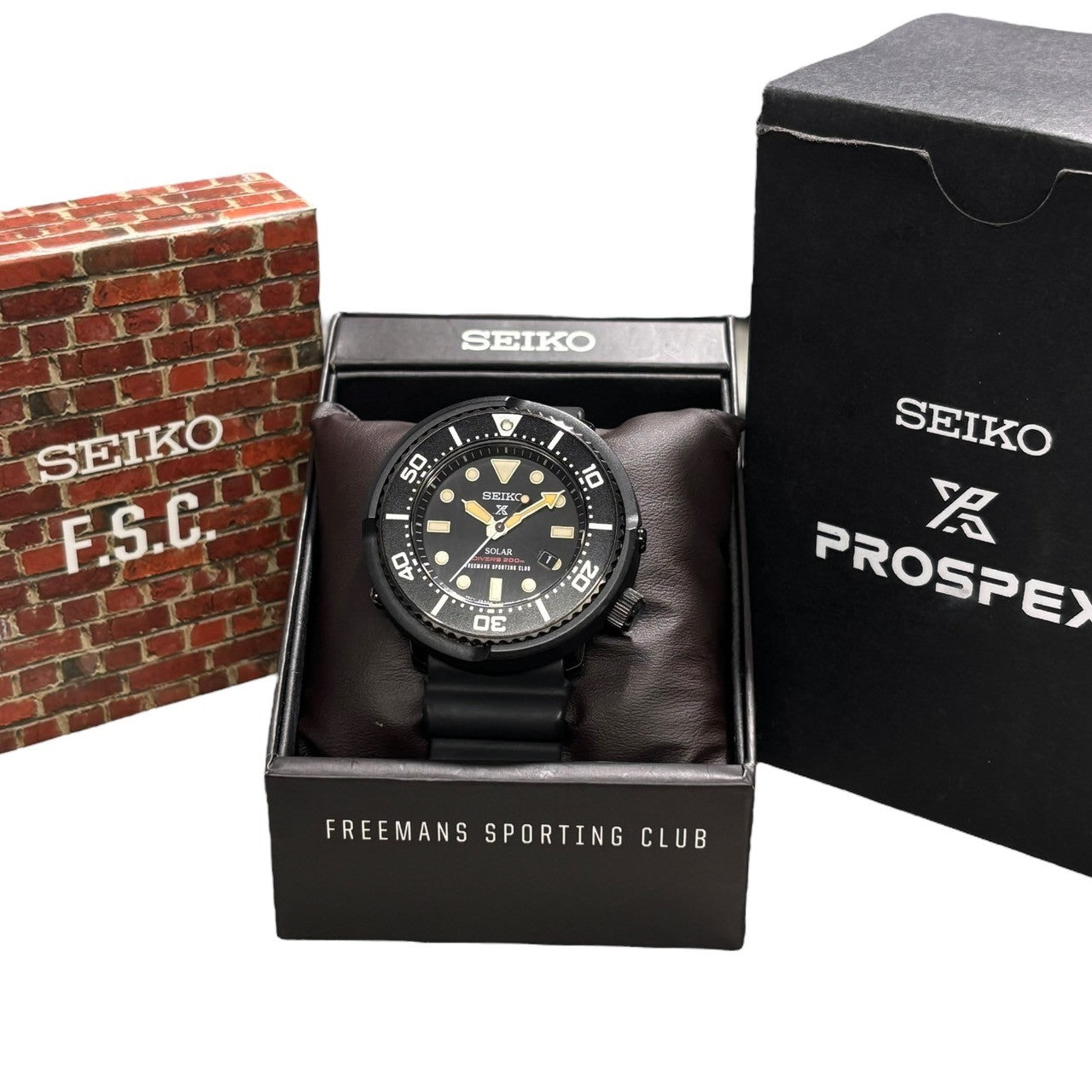 SEIKO(セイコー) FREEMANS SPORTING CLUB Prospex watch フリーマンズ スポーティング クラブ プロスペックス 腕時計 V147-0BC0 ブラック 箱・純正ベルト付