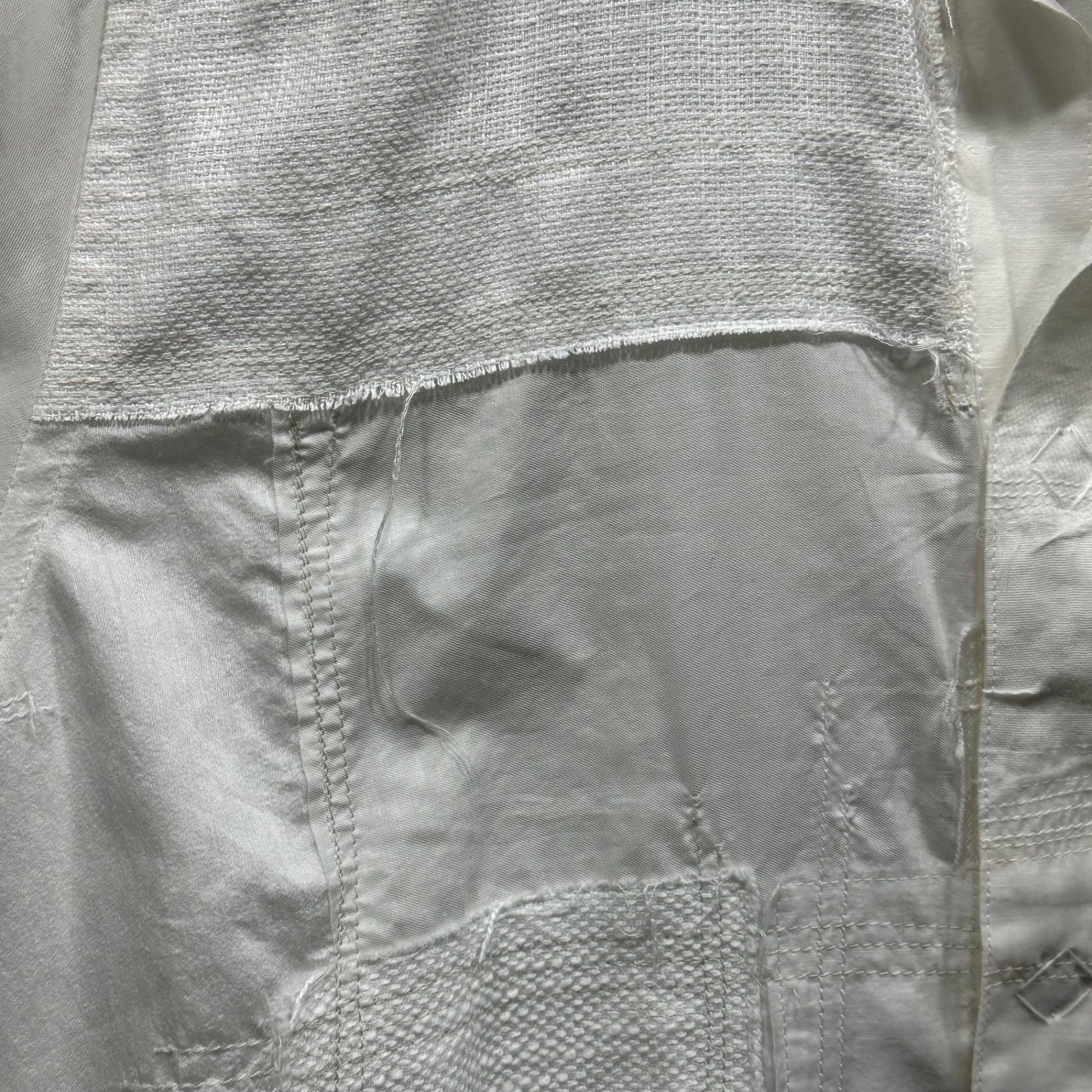 JUNYA WATANABE COMME des GARCONS(ジュンヤワタナベコムデギャルソン) Cotton Ramie Patchwork Skipper Snap-Button Pullover Shirt Dress コットン ラミー パッチワーク スキッパー スナップ ボタン プルオーバー シャツ ワンピース XS オフホワイト