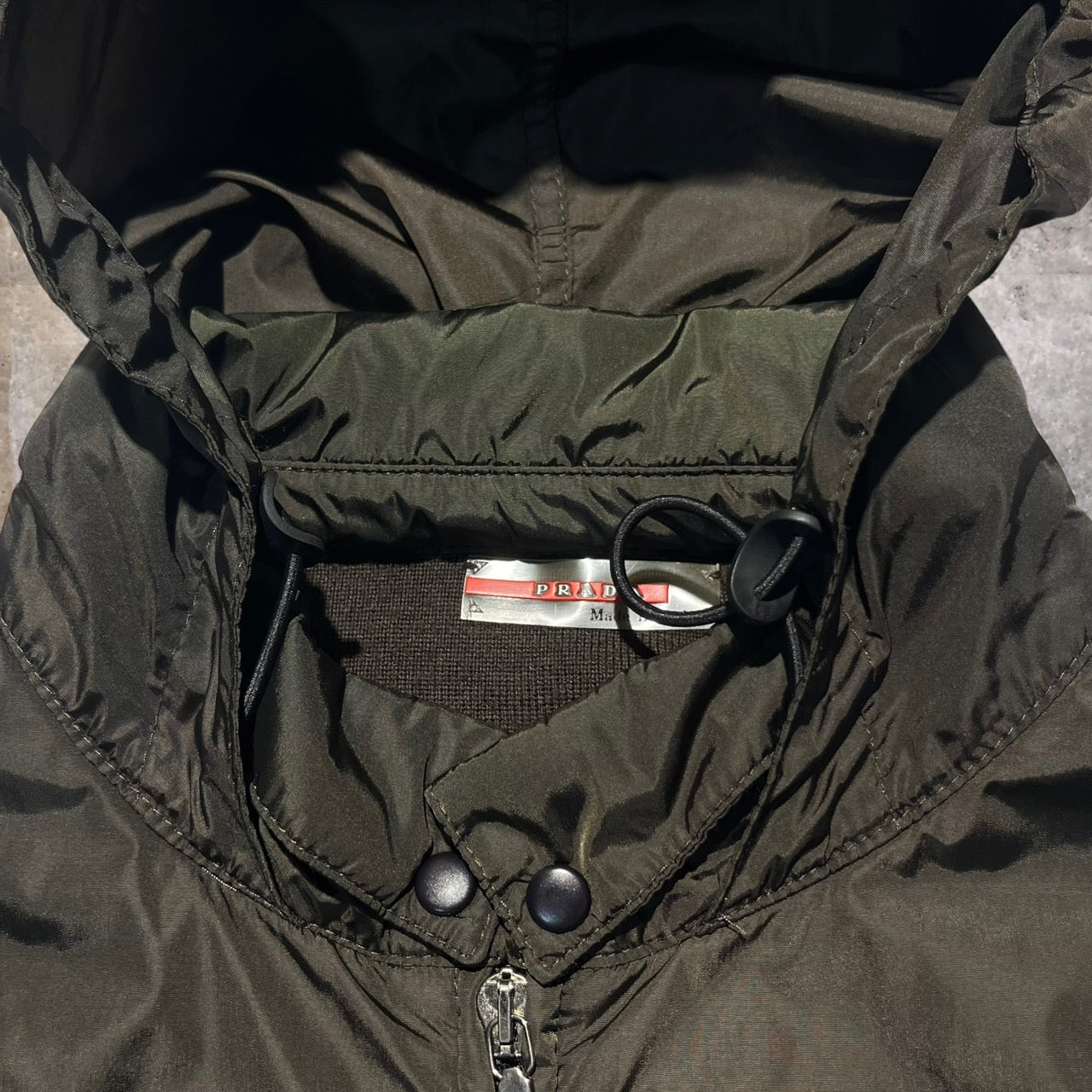 PRADA SPORT(プラダスポーツ) ニット切替ナイロンジャケット 50(XLサイズ程度) ブラウン