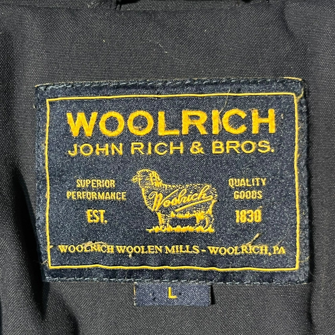 WOOLRICH(ウールリッチ) M65 down jacket ダウン ジャケット L ネイビー ミリタリー 8ポケット JOHNRICH&BROS.