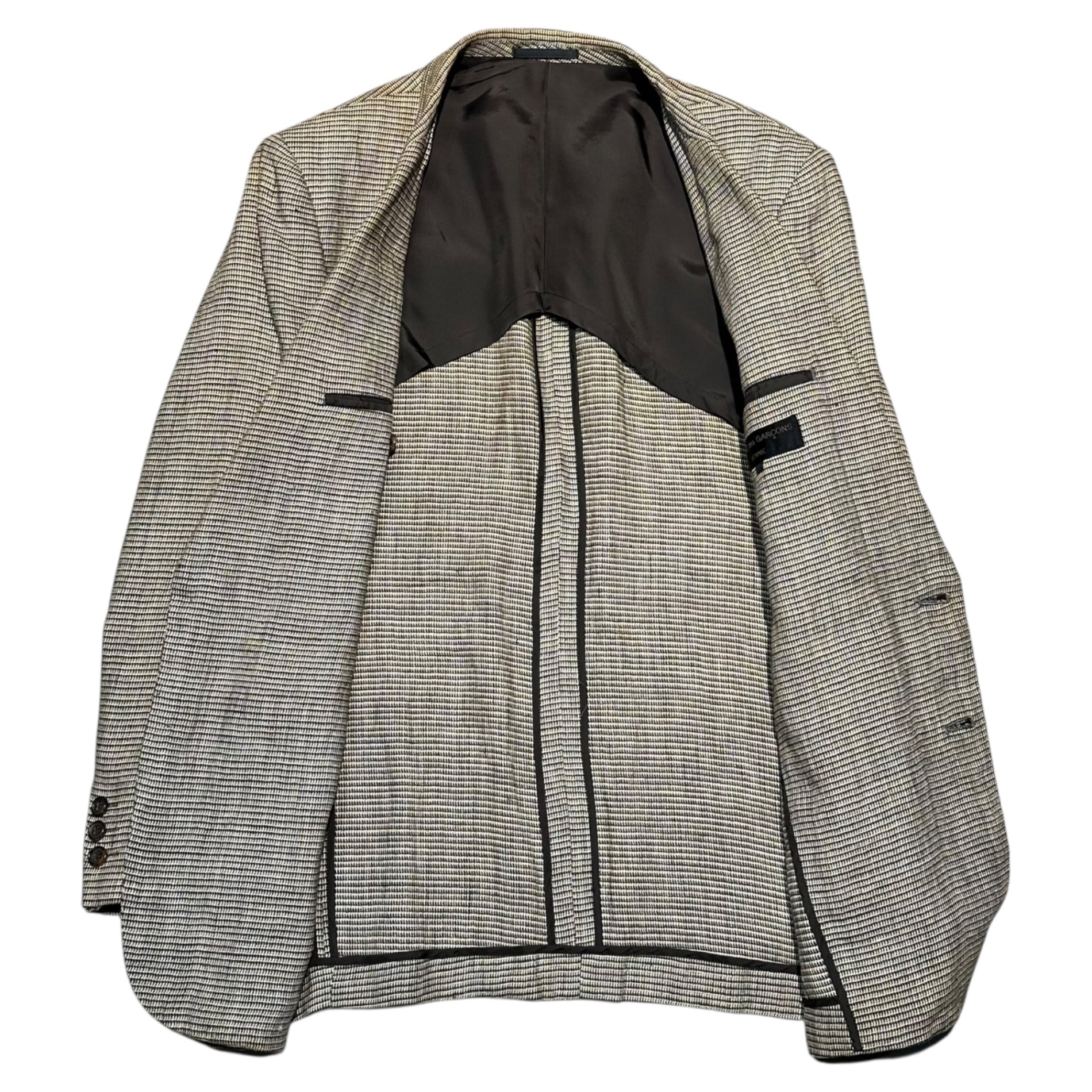 COMME des GARCONS HOMME(コムデギャルソンオム) 80's Linen 2B Tailored Jacket 本人期 リネン 2B テーラード ジャケット HJ-11049 S ベージュ 80年代 アーカイブ