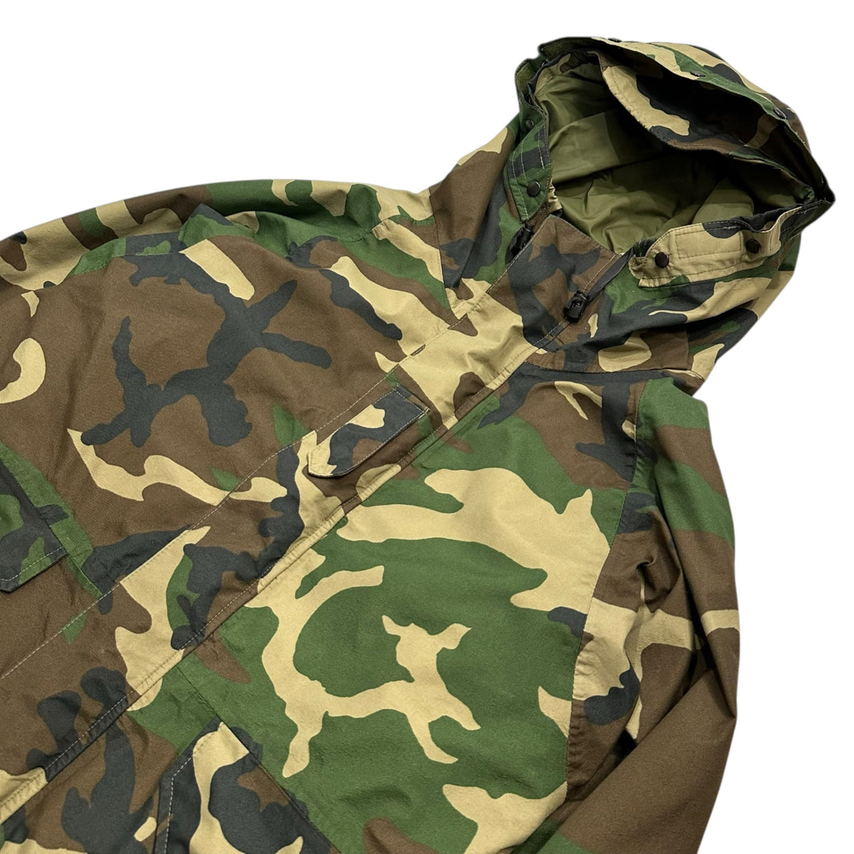 BARRIER WEAR(バリアーウェア) PARKA EXTENDED COLD WEATHER CAMOUFLAGE カモフラ マウンテン パーカー 8415-01-228-1315 MEDIUM-SHORT グリーン×ブラック ウッドランド 迷彩 ジャケット