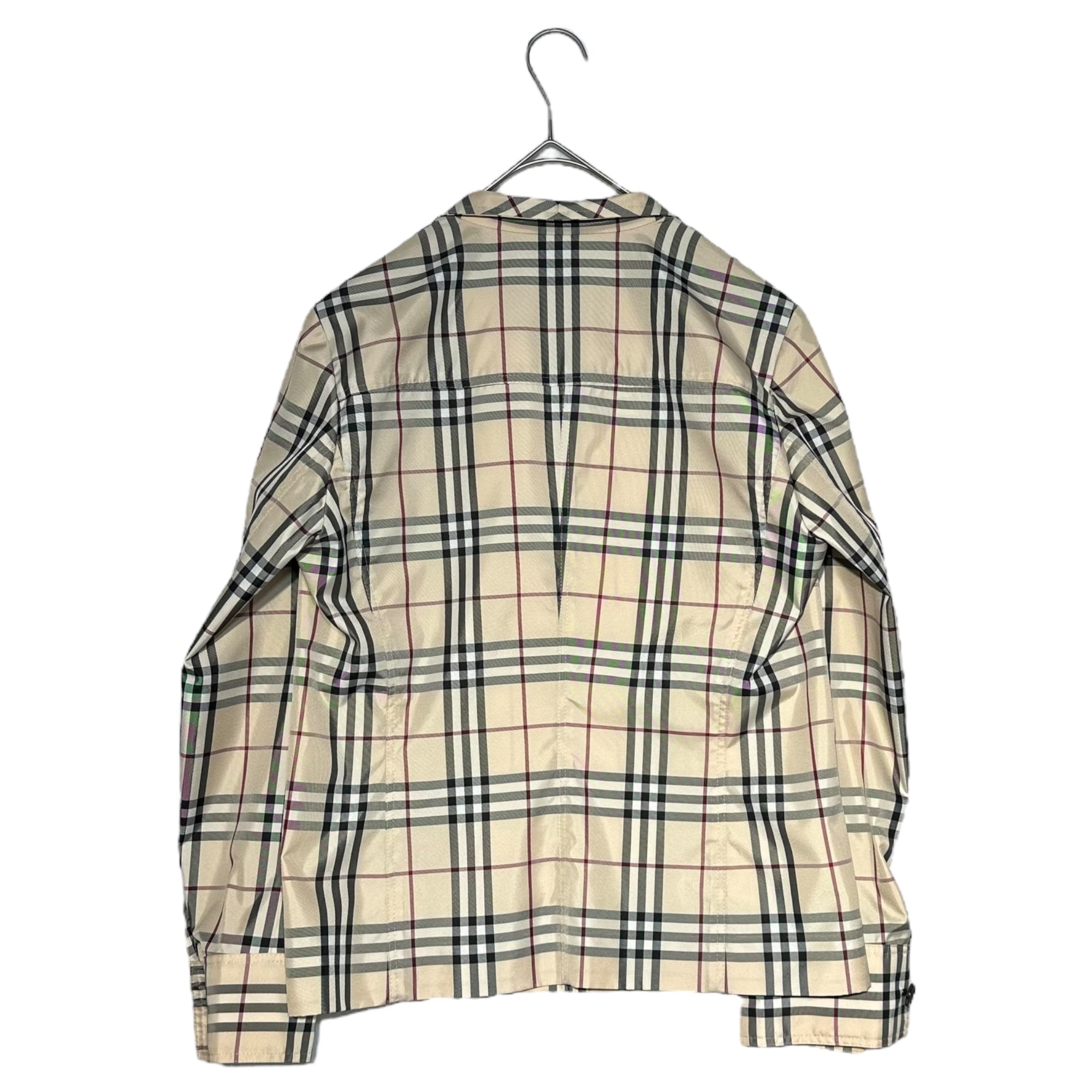 BURBERRY LONDON(バーバリーロンドン) Nova Check Nylon Zip Up Jacket ノヴァチェック ナイロン ジップアップ ジャケット FCA17-027 42(XL程度) ベージュ メンズ着用可