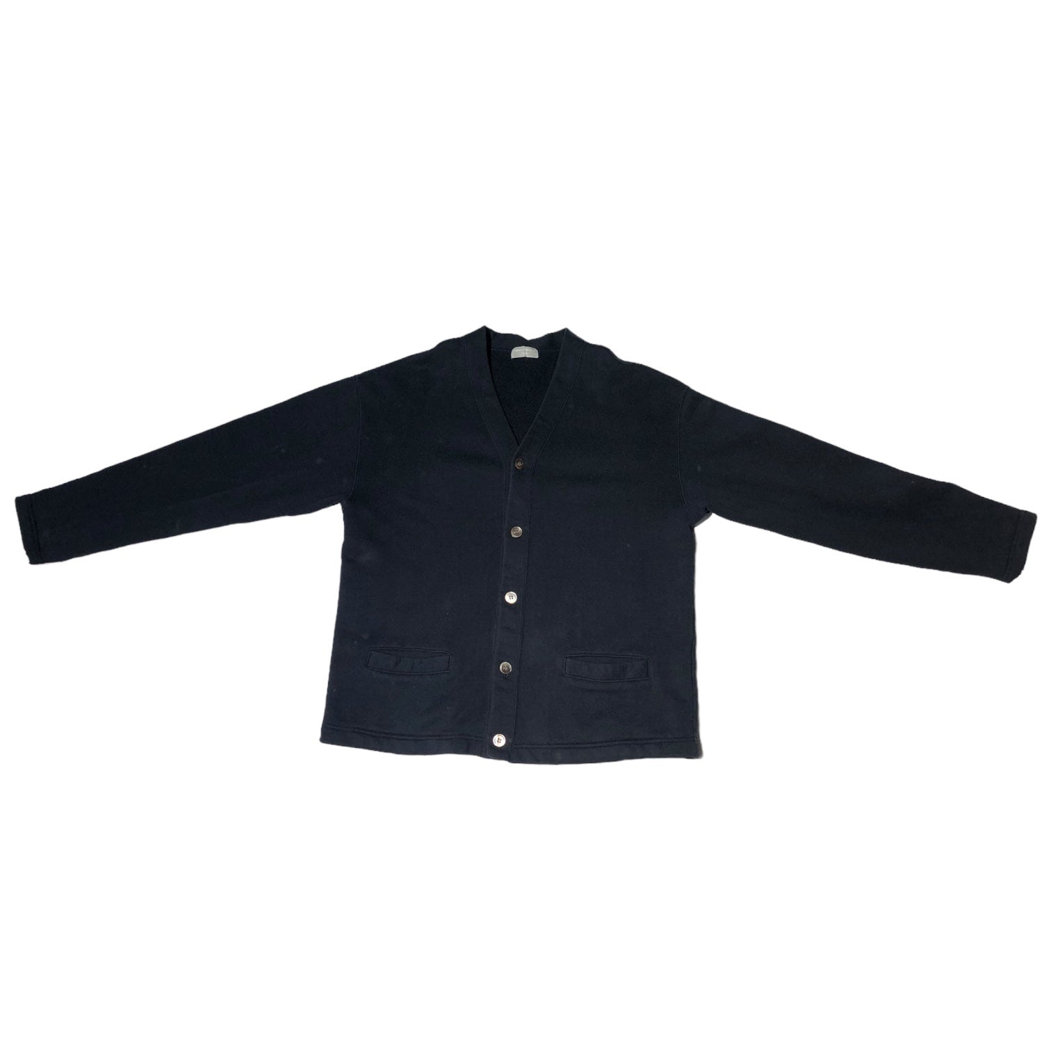 COMME des GARCONS HOMME(コムデギャルソンオム) 90's back logo sweat cardigan バックロゴ スウェット カーディガン 田中オム HT-080250 表記無し(FREE) ブラック AD1991 初期ロゴ 稀少品