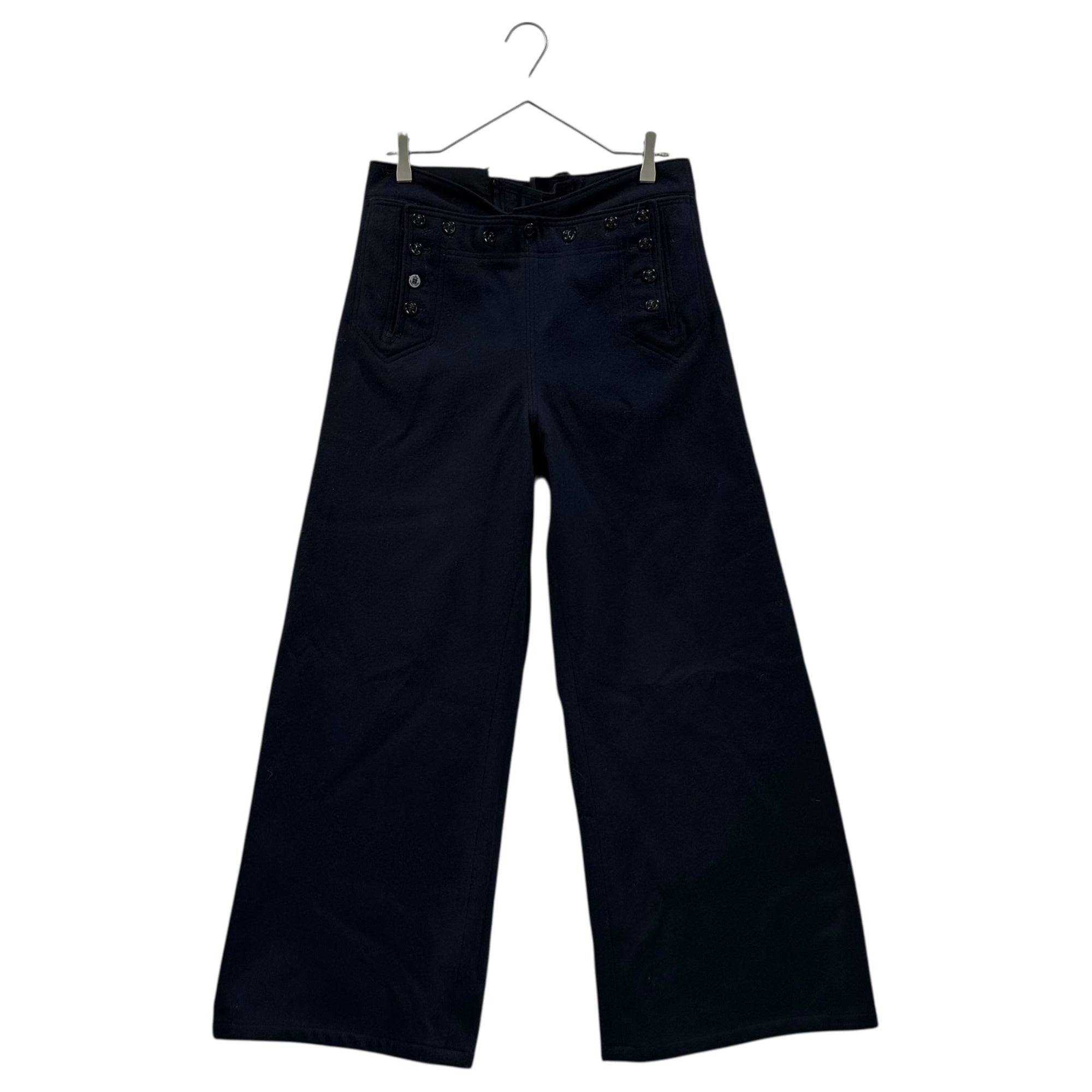 US NAVY(アメリカ海軍) Old Military Sailor Wide Pants 13 Buttons ミリタリー セーラー ワイド パンツ 13ボタン 33R ダークネイビー