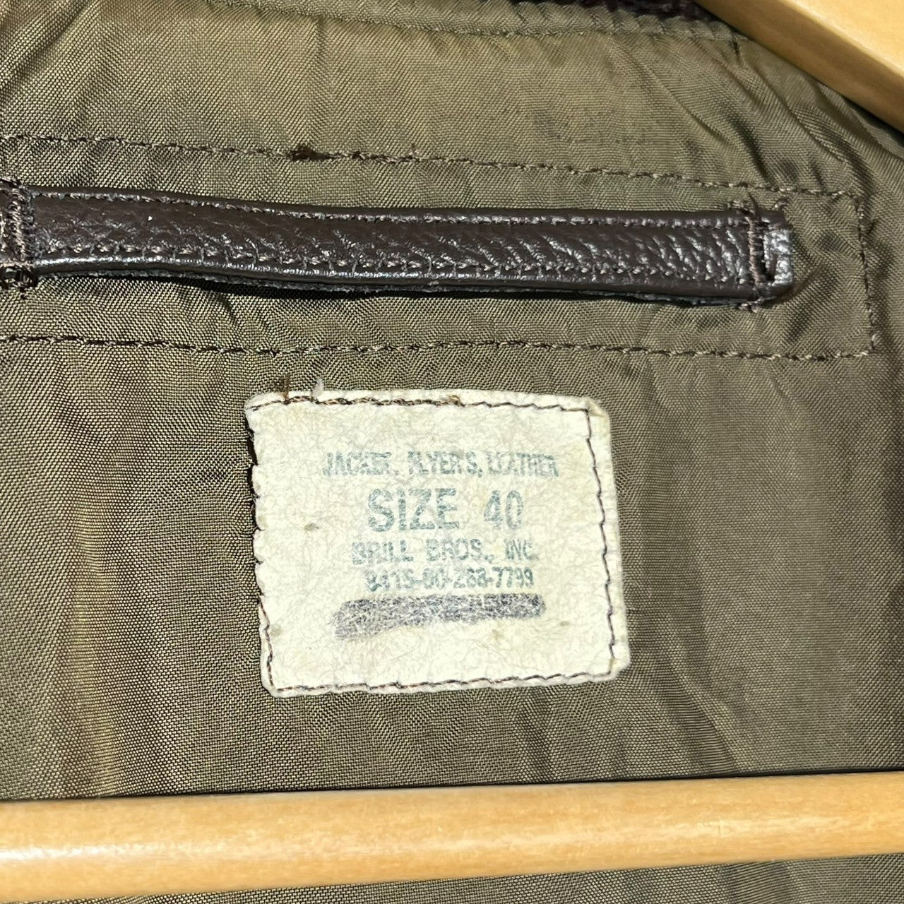 US NAVY(アメリカ海軍) 80's G-1 USN Leather Flight Jacket G-1 レザー フライト ジャケット 8415-00-268-7799 40(L) ブラウン 80年代 brill bros. TALON ジップ ミリタリー