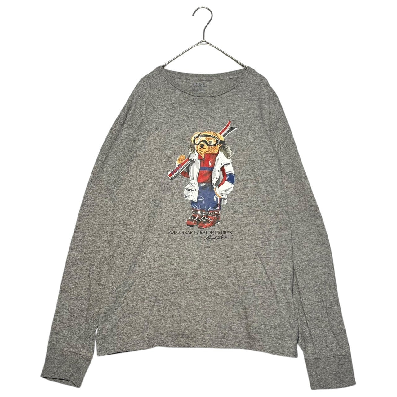POLO RALPH LAUREN(ポロラルフローレン) Ski Style Polo Bear Long Sleeve T-Shirt Cut and Sewn スキースタイル ポロベア 長袖 Tシャツ カットソー S グレー