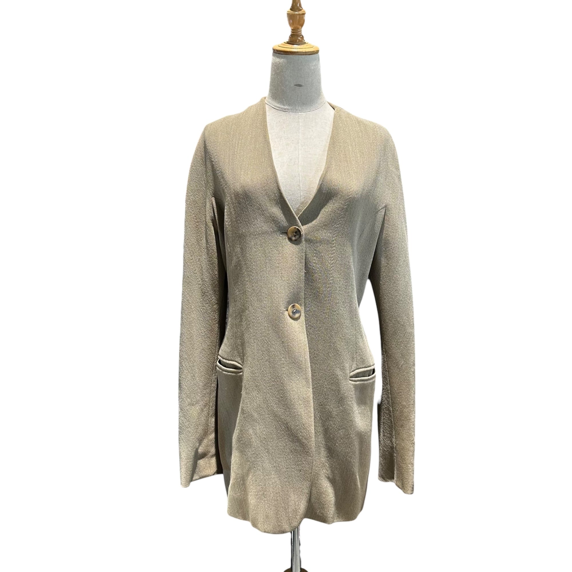 JIL SANDER +(ジルサンダー プラス) No-collar Jacket ノーカラー ジャケット 38(M程度) ベージュ