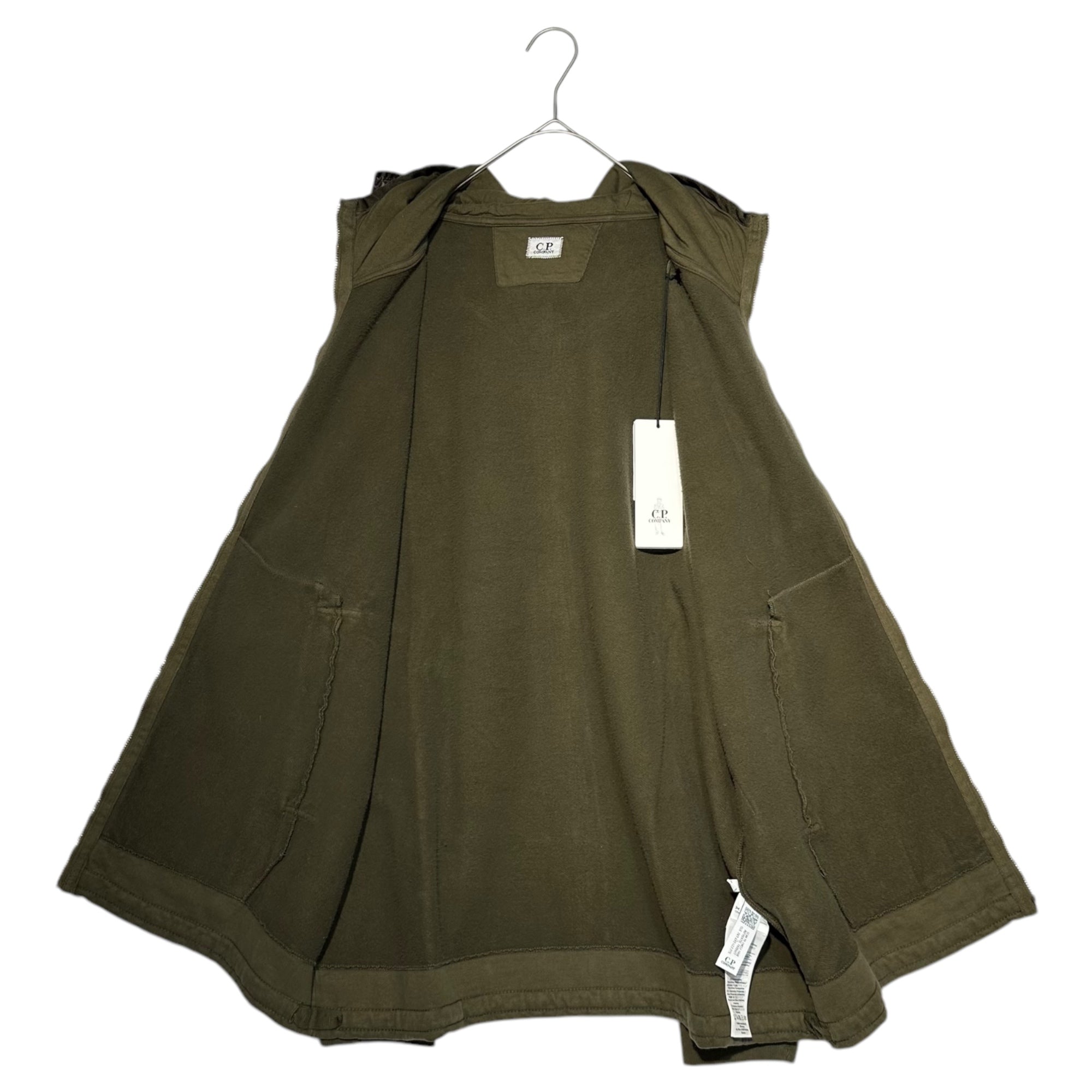 C.P.COMPANY(シーピーカンパニー) DIAGONAL FLEECE 2/1 ZIPPED HOODIE ダイアゴナル フリース ジップ フーディ 15CMSS161A 2XL カーキ パーカー ジャケット スウェット