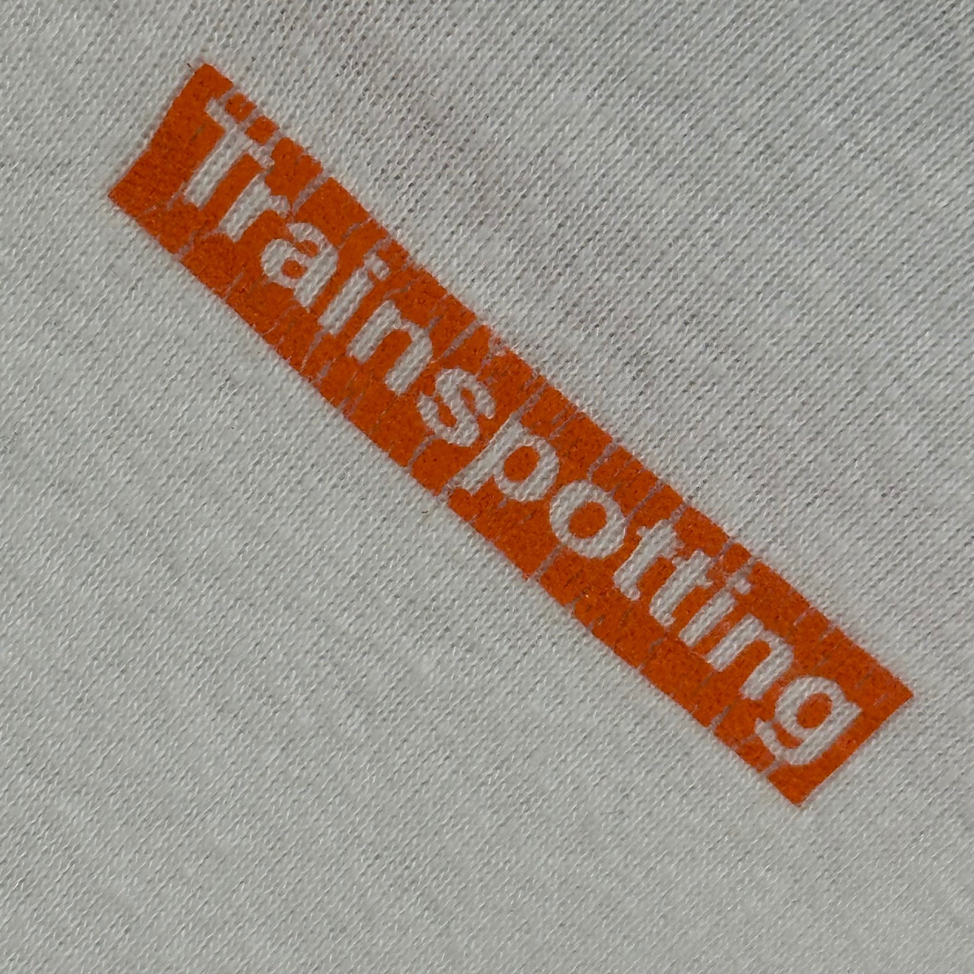 UNDERWORLD(アンダーワールド) 1996's "Trainspotting" Official Ringer Tee トレインスポッティング オフィシャル リンガー Tシャツ 表記無(S程度) ホワイト×オレンジ 90's 90年代 ムービー ヴィンテージ トレスポ