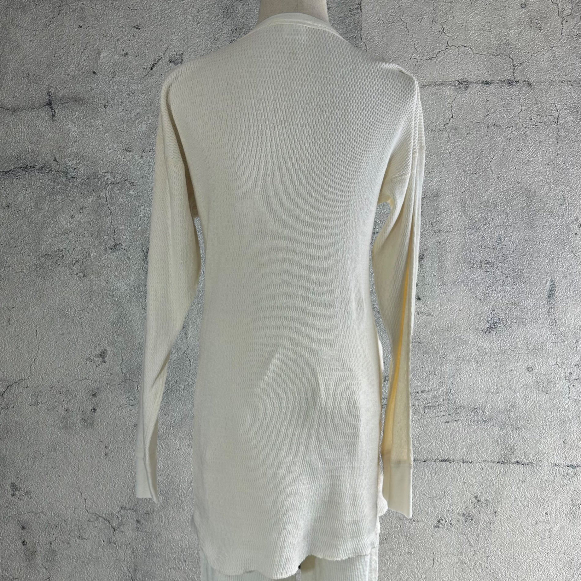 VINTAGE(ヴィンテージ) 70’s thermal cut and sew サーマルカットソー コットン100% 3(L~LLサイズ) ホワイト