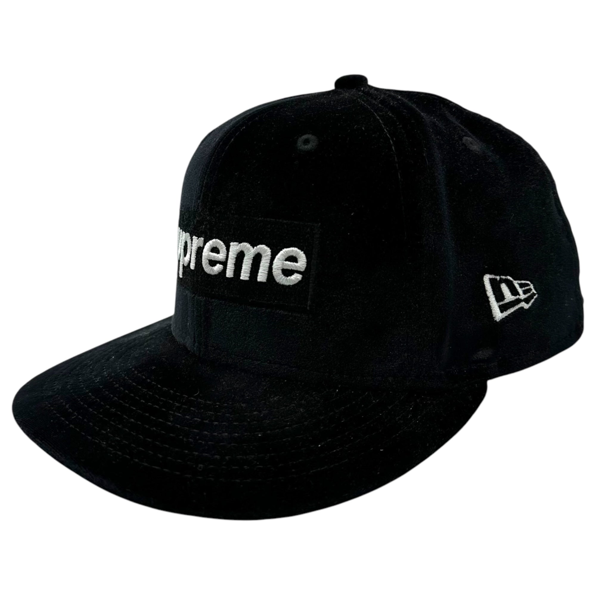 SUPREME×NEW ERA(シュプリーム×ニューエラ) 22AW Velour Box Logo New Era ベロア ボックス ロゴ キャップ 7 1/2(59.6cm) ブラック 帽子