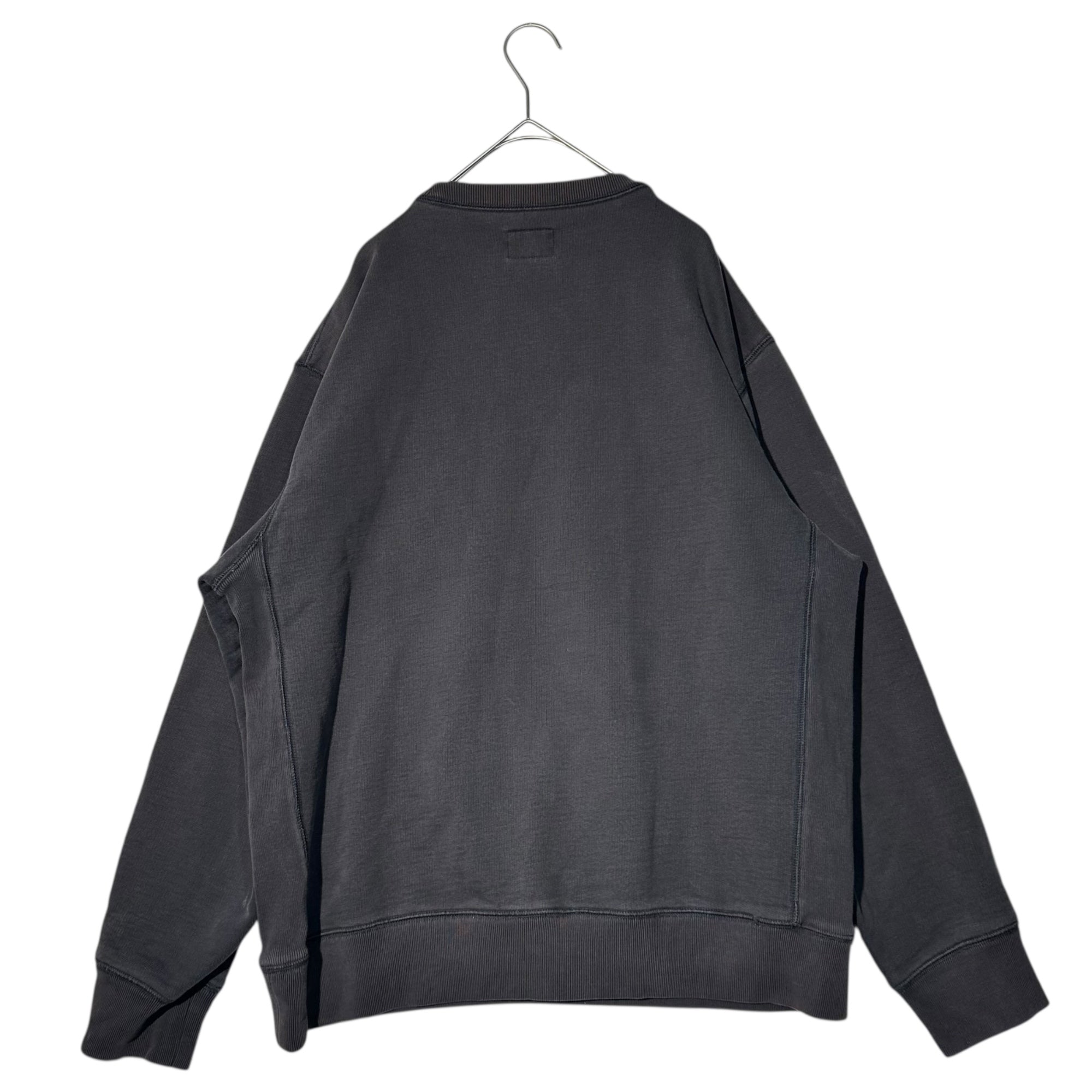 STUSSY(ステューシー) One Point Logo Faded Black Crew Neck Sweatshirt ワンポイント ロゴ フェードブラック クルーネック スウェット L ブラック