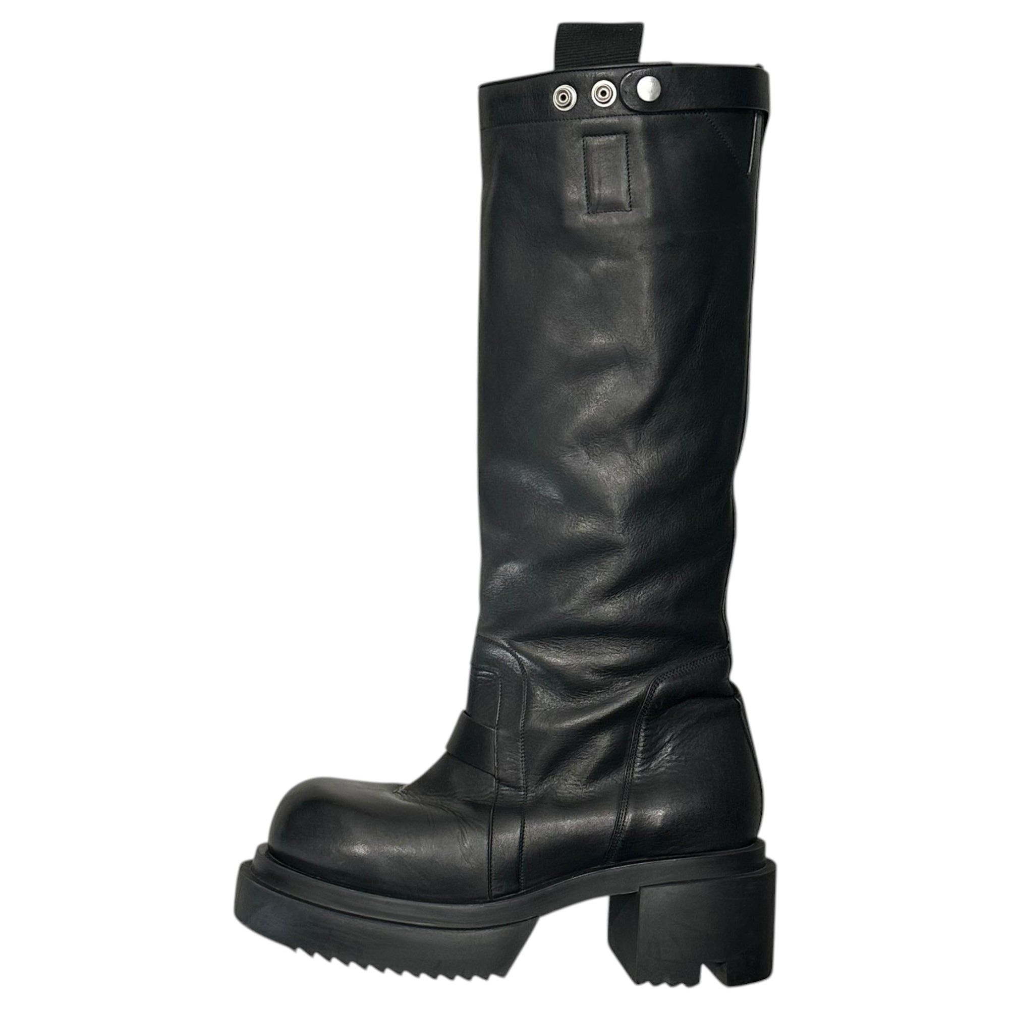 Rick Owens(リックオウエンス) 24AW Knee Pull On Bogun Tall Boots ニー プルオン ボーガン トール ブーツ RU02D6834 LOO 44(約28.5cm〜29.0cm) ブラック ロング レザー