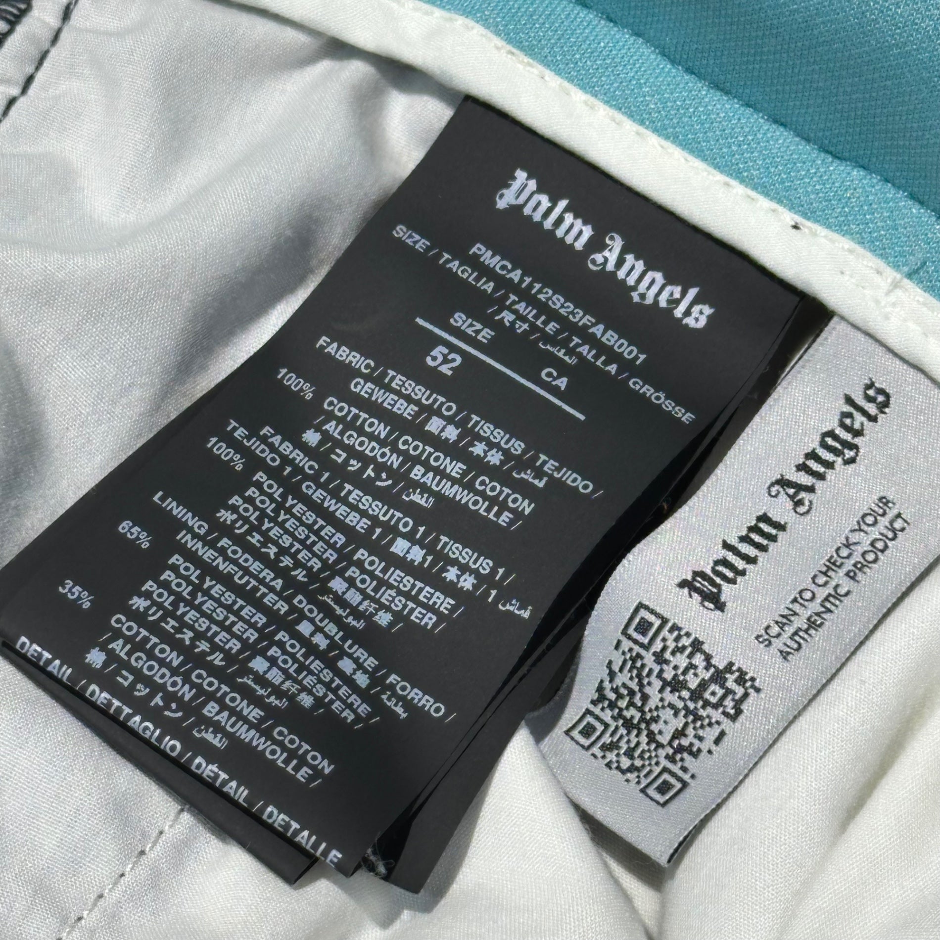 PALM ANGELS(パームエンジェルス) Sideline Straight Slacks サイドライン ストレート スラックス PMCA112S23FAB001 52(XXL程度) ネイビー