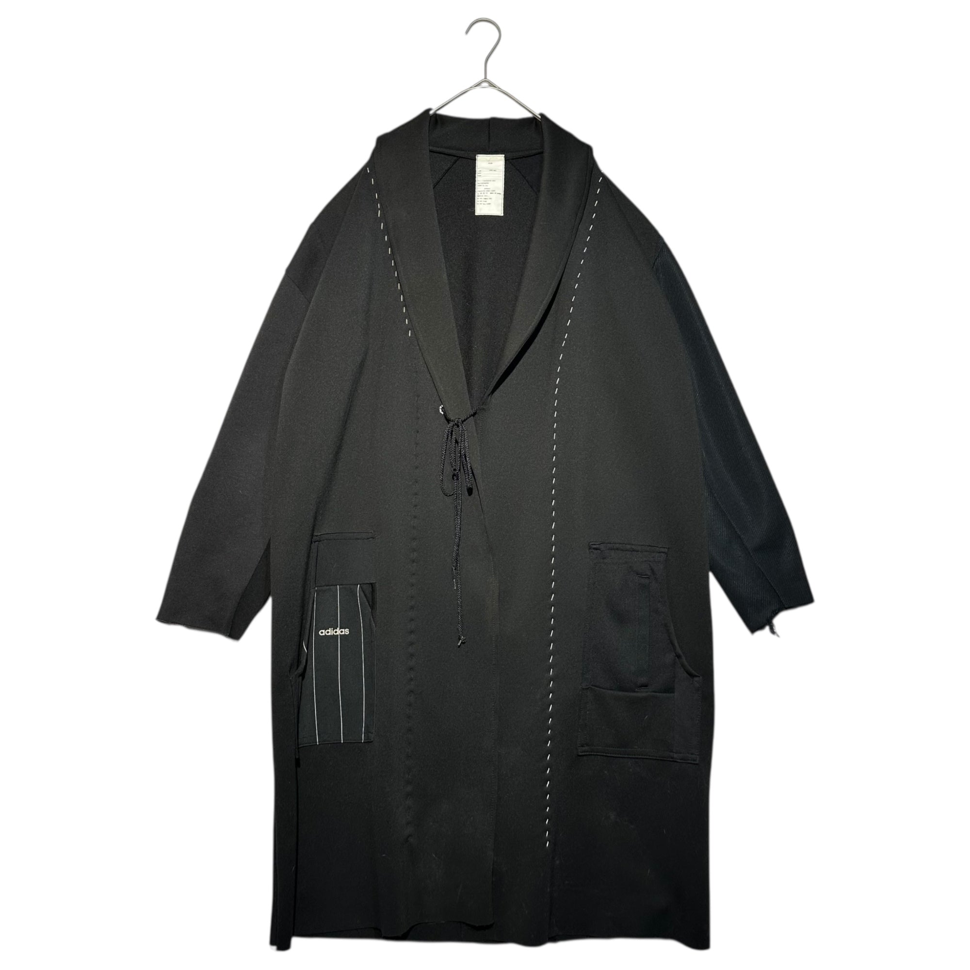 GILET(ジレ) Remake Gown Coat リメイク ガウン コート FREE ブラック ジャージ再構築