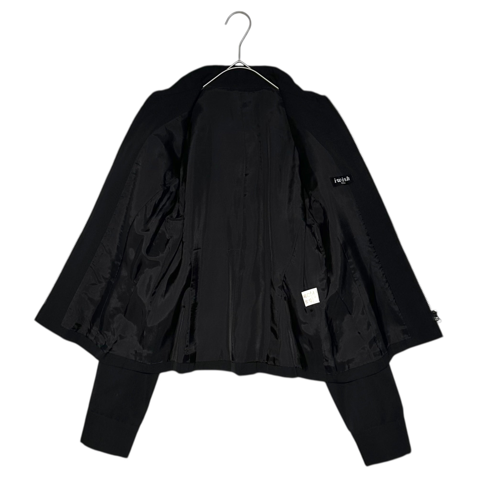 Y's bis(ワイズビス) 80's~90's Wool Gabardine Zip-Up Jacket ウール ギャバジン ジップアップ ジャケット IQ-Y33-109 表記無(S程度) ブラック i wish 80年代~90年代