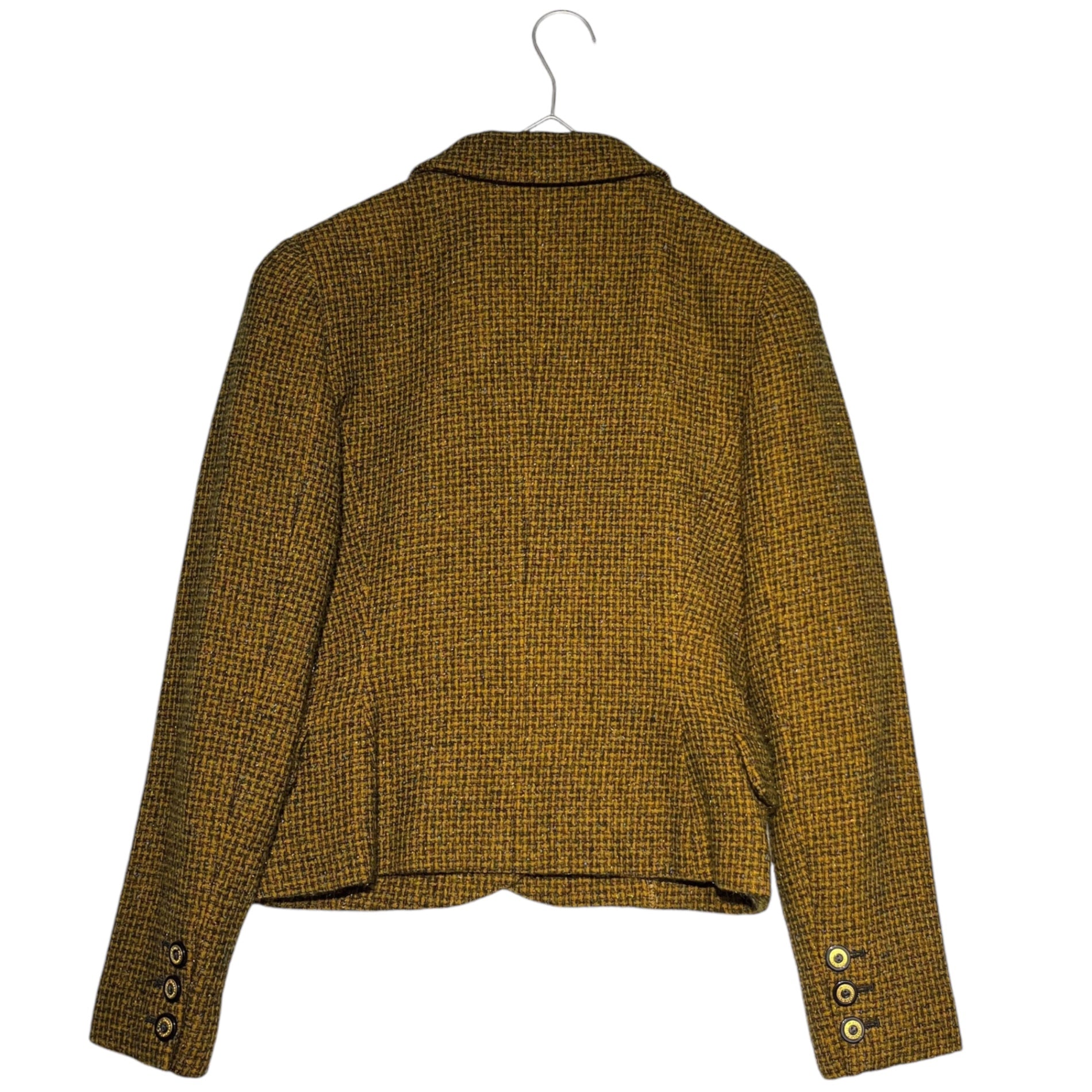 Christian Dior(クリスチャンディオール) 90's Tweed double skirt jacket setup ツイード ダブル ジャケット スカート セットアップ NET7A3104 M イエロー 90年代 ヴィンテージ OLD Mademoiselle Dior