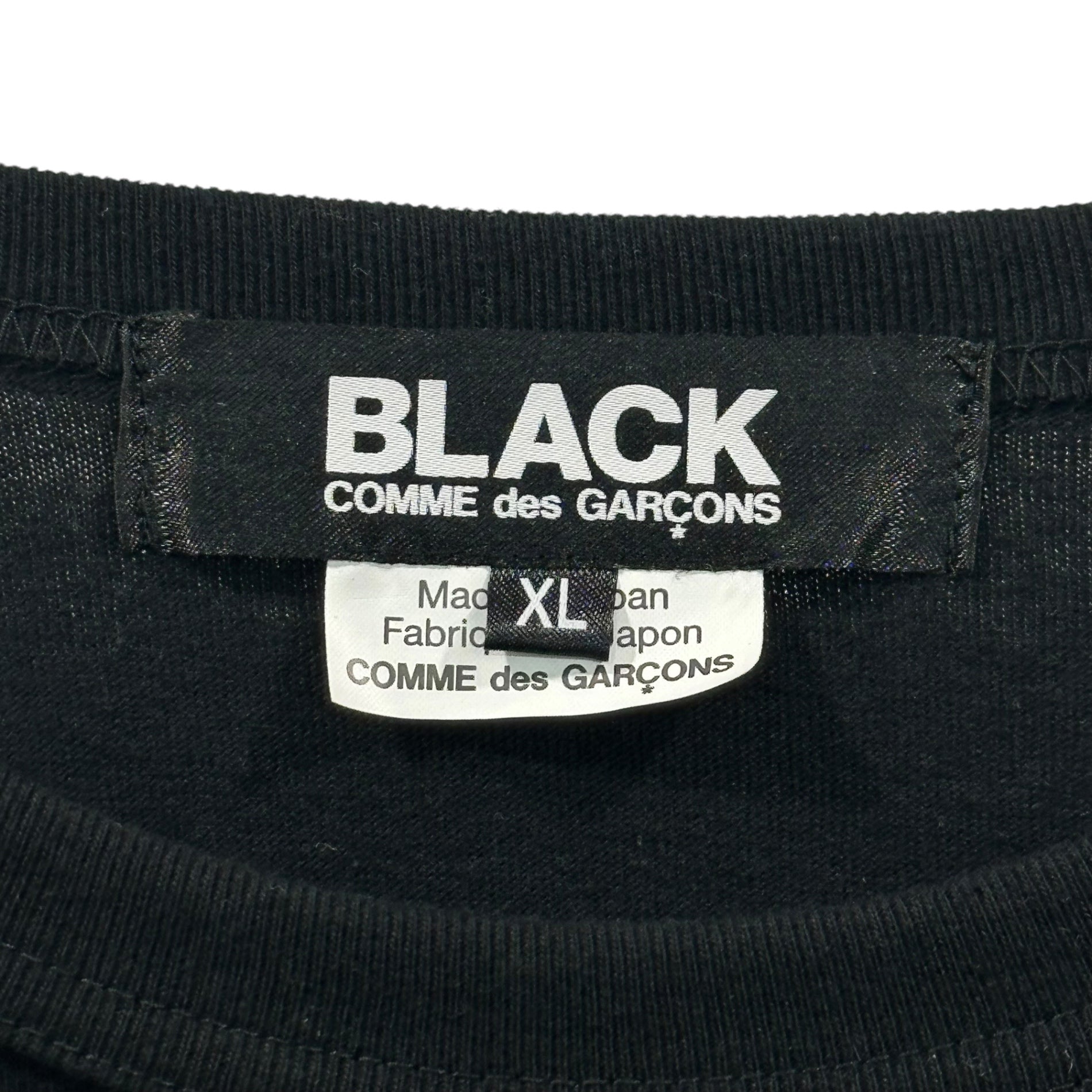 BLACK COMME des GARCONS(ブラックコムデギャルソン) 22AW Sleeve-Split Crew Neck Knit Top 袖 切替 クルーネック カットソー 1J-B008 AD2022