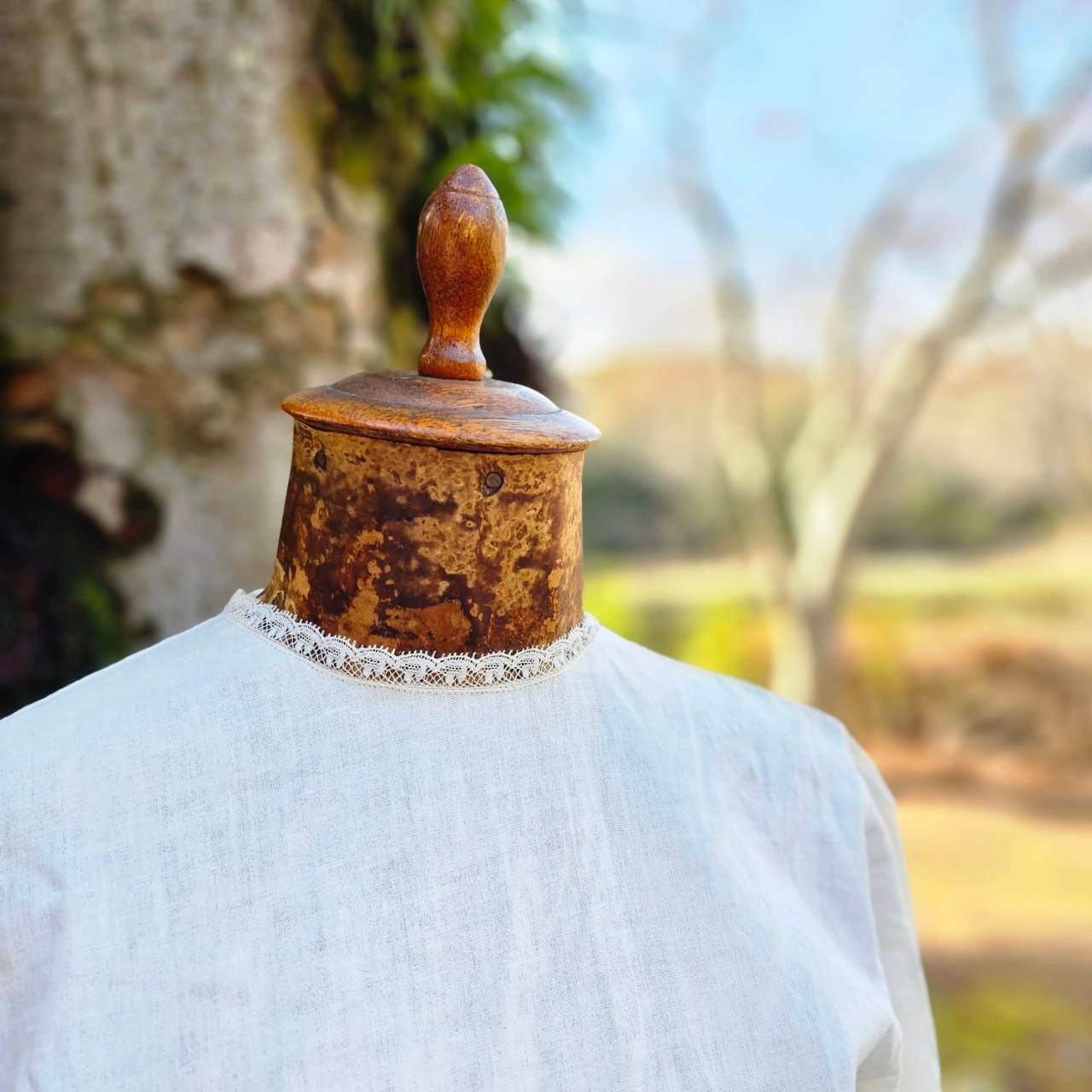 Euro Vintage(ヨーロッパヴィンテージ) Omekashi_ミニレースのロングワンピース 表記なし(Mサイズ程度) ホワイト