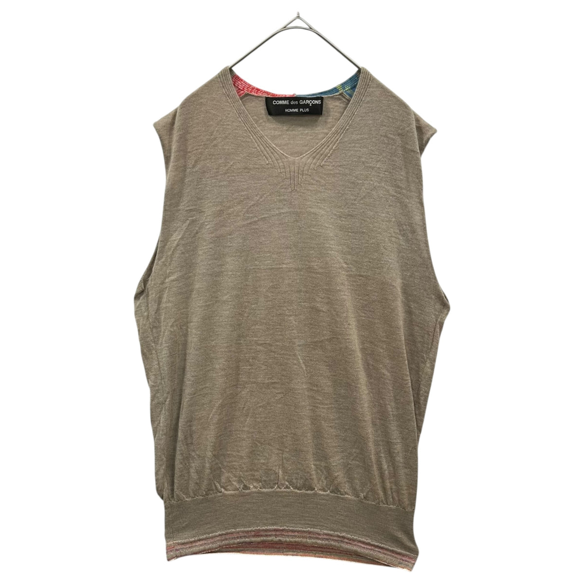 COMME des GARCONS HOMME PLUS(コムデギャルソンオムプリュス) 2000SS Gobelin-Era Cashmere Knit Vest ゴブラン期 カシミア ニット ベスト PN-100020 FREE ベージュ×マルチカラー AD2000 カシミヤ アーカイブ