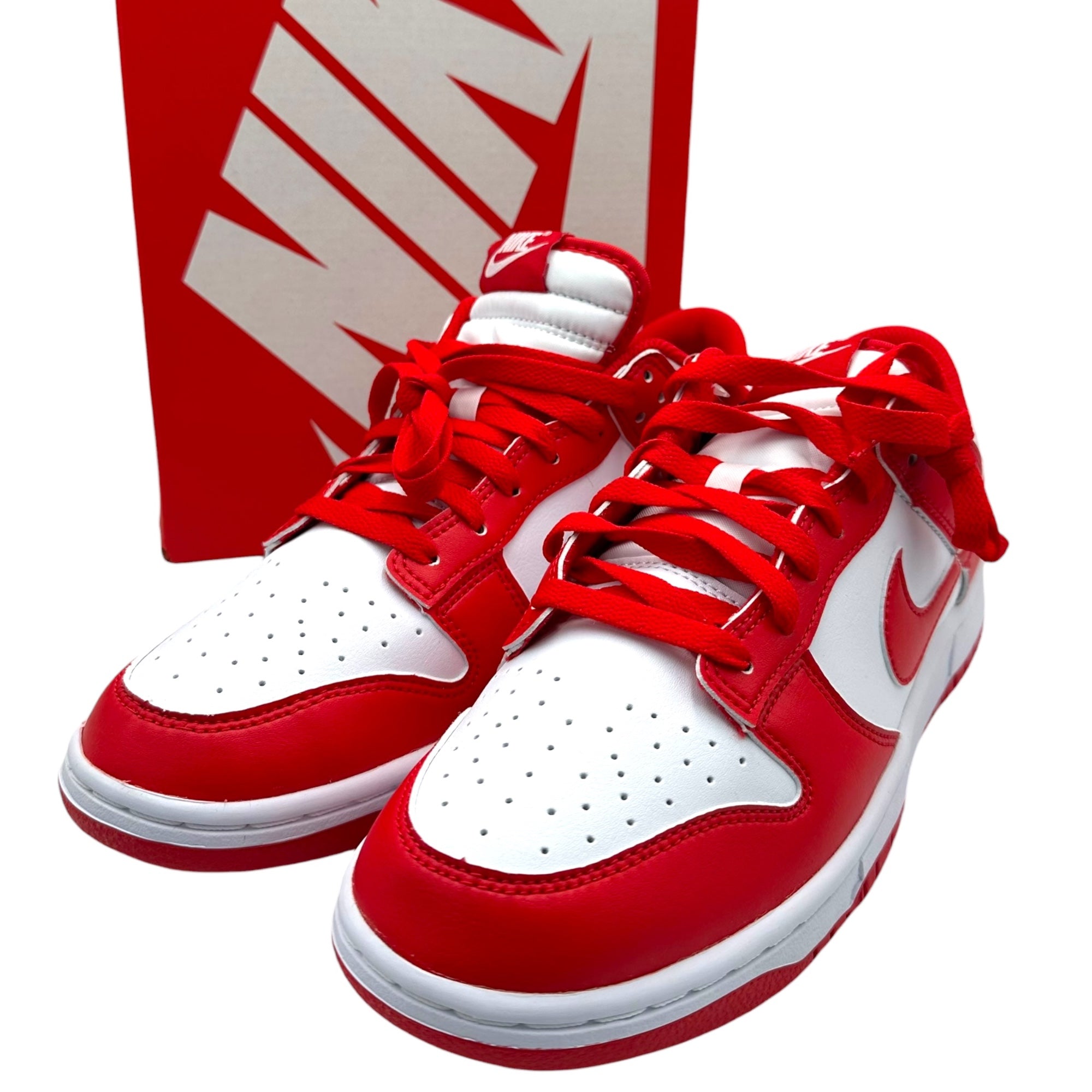 NIKE(ナイキ) Dunk Low Retro "White/White/UniversityRed" ダンクロー レトロ HF5441-104 27cm レッド×ホワイト スニーカー