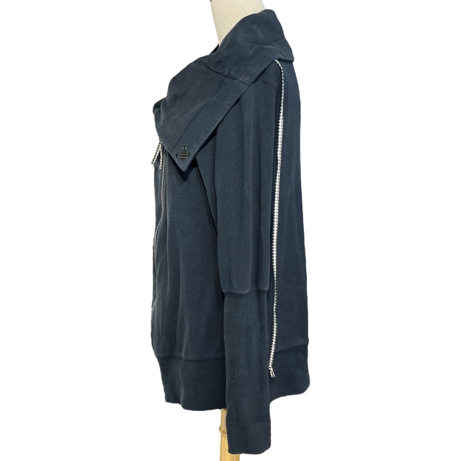 Vivienne Westwood RED LABEL(ヴィヴィアンウエストウッドレッドレーベル) 00's big color zip up sweatshirts ビッグ カラー ジップアップ スウェット 357-01-38015 2(M) ブラック オリゾンティタグ