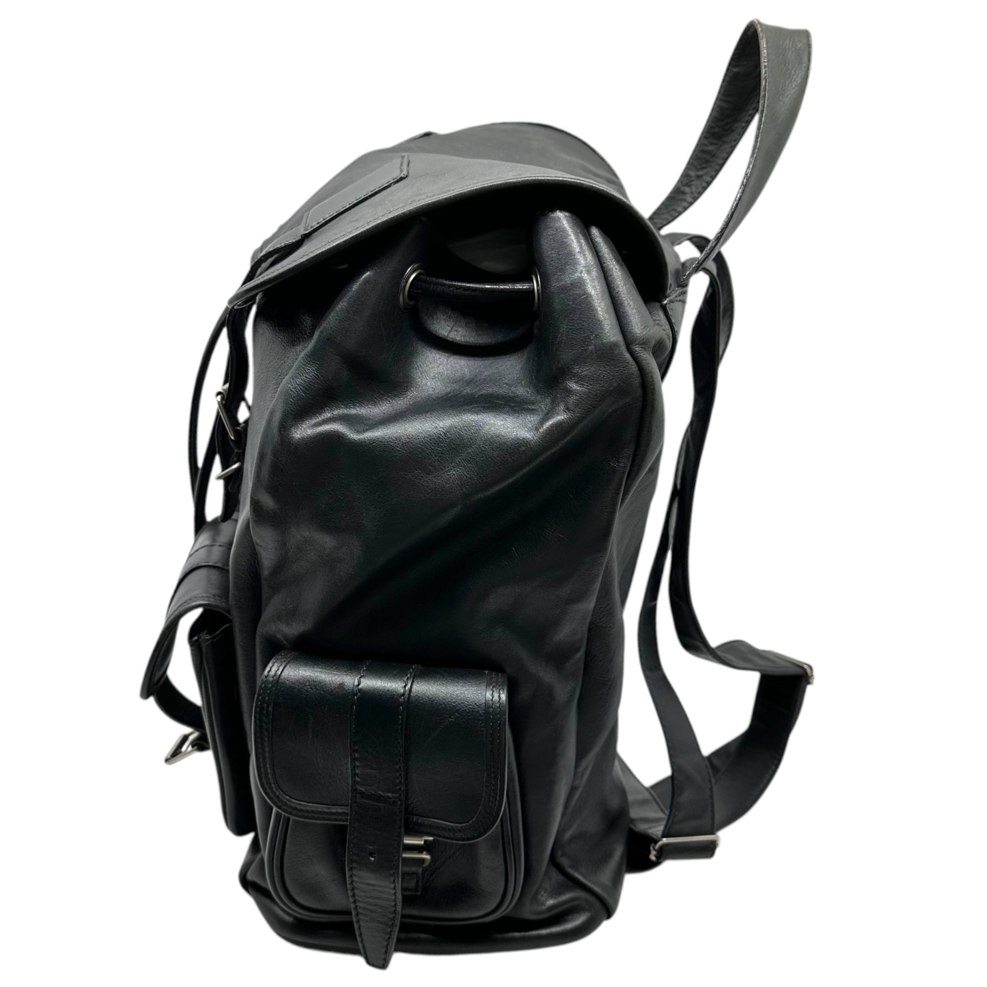 SAINT LAURENT(サンローラン) 13SS By Hedi Slimane leather backpack エディ期 レザー バックパック 314671 ブラック リュック デイパック