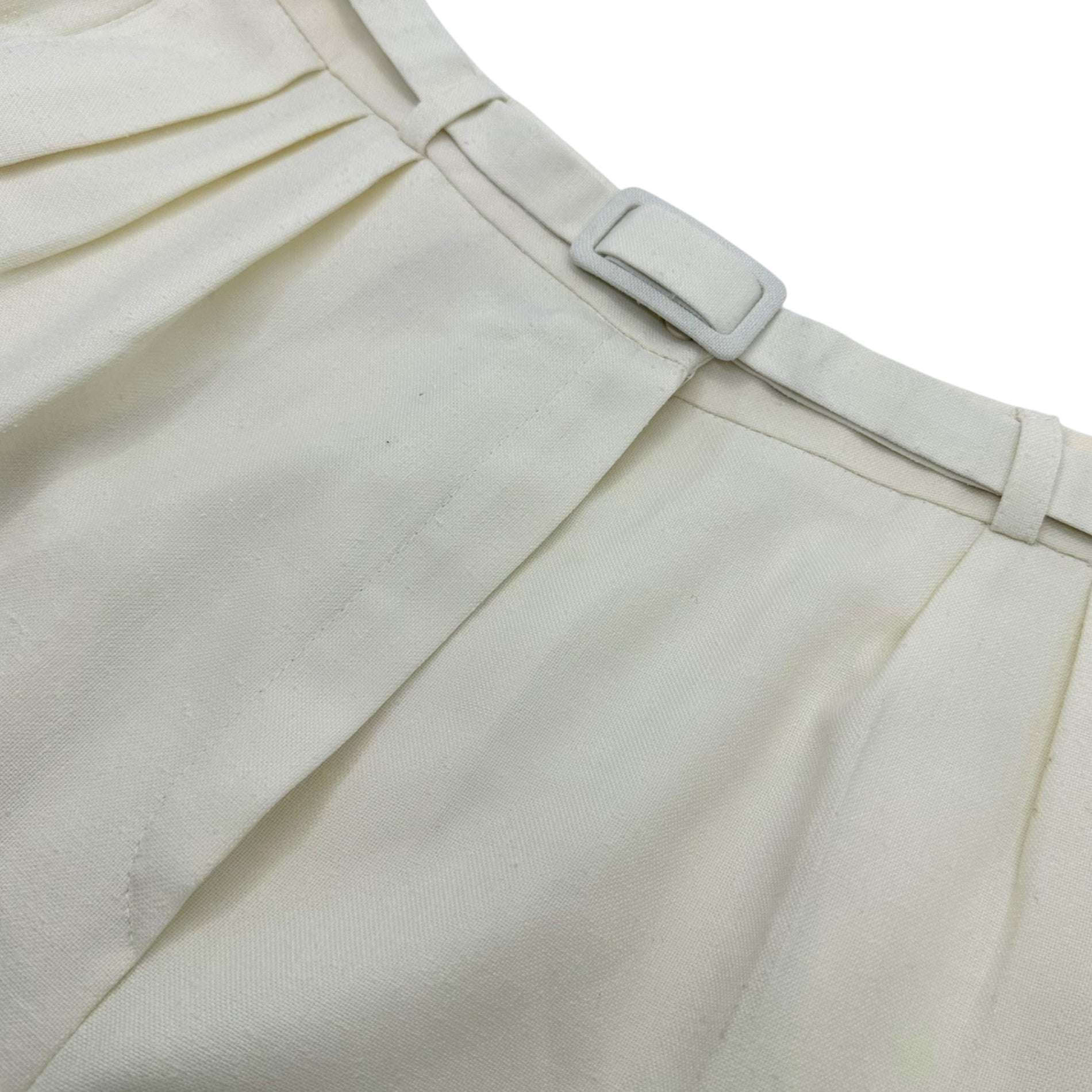 Euro Vintage(ヨーロッパヴィンテージ) Milky_60’s~ center press tac pants/センタープレスタックパンツ 表記なし(Mサイズ程度) ホワイト ベルト付属