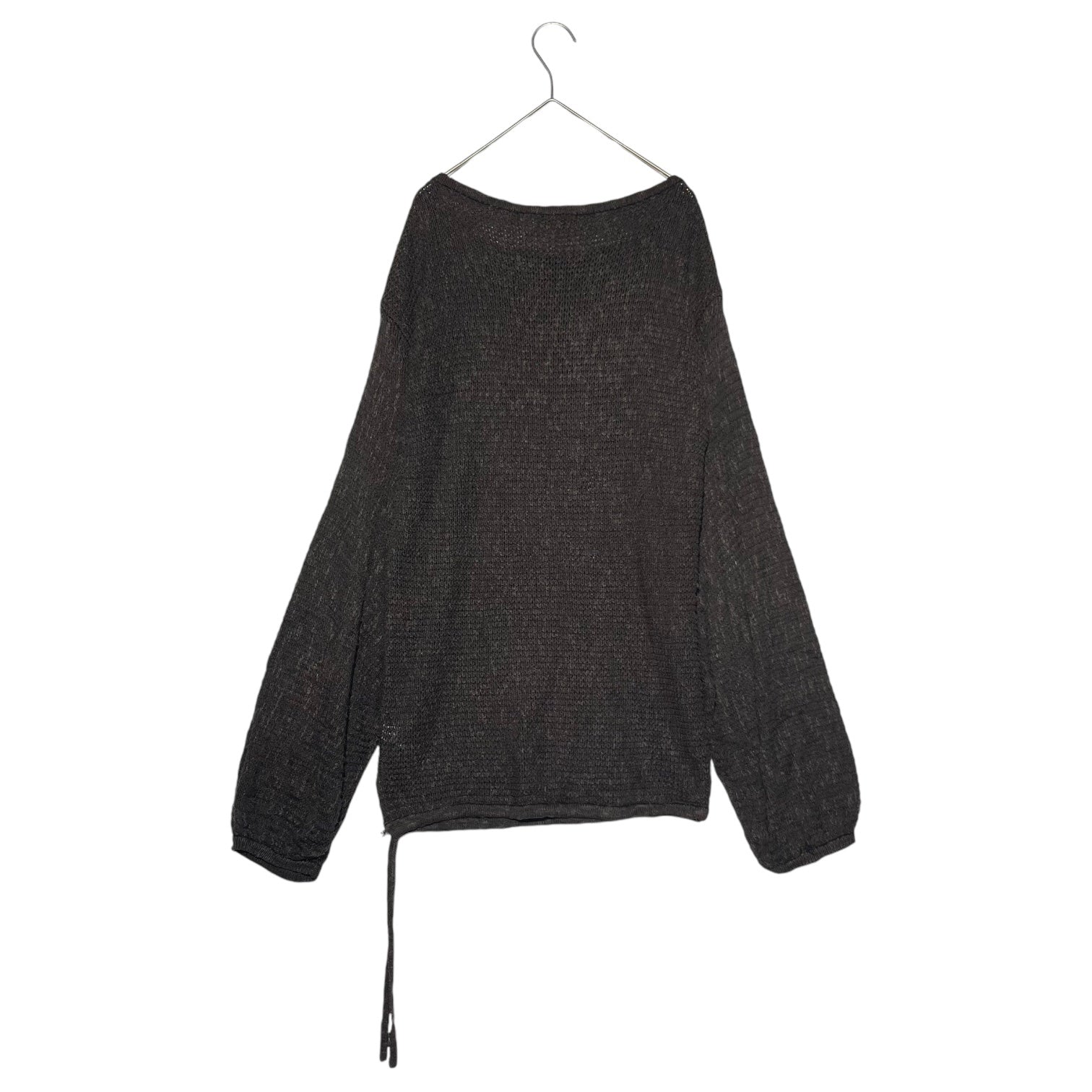 ISSEY MIYAKE(イッセイミヤケ) 70’S Linen blend cotton rayon knit pullover 70年代 リネン混 コットン レーヨン ニット プルオーバー ALL STYLEタグ FREE ブラウン 本人期 稀少品 アーカイヴ