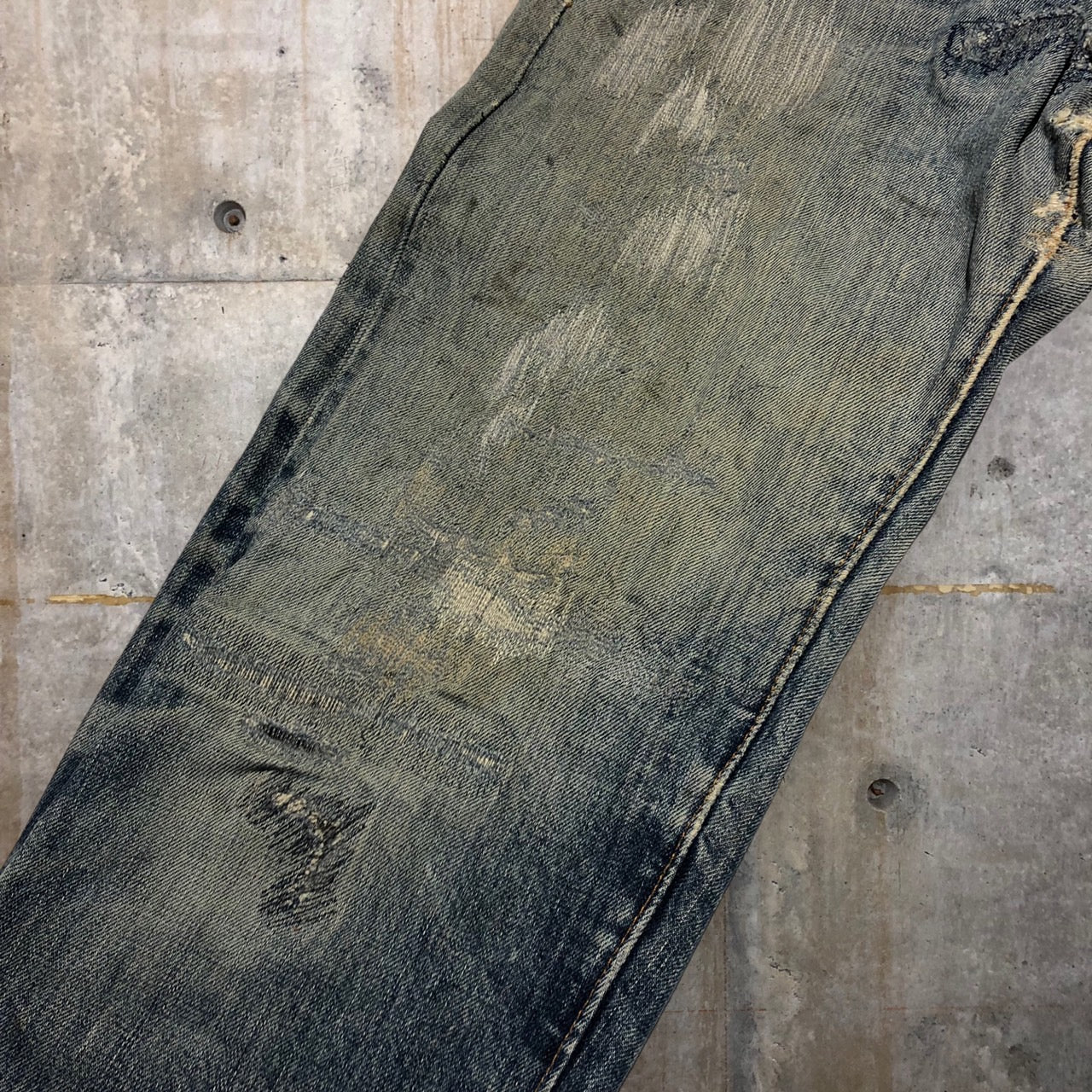 Levi's(リーバイス) 501 66前期クラッシュリペア加工デニムパンツ 表記なし(W29~30程度) ブルー