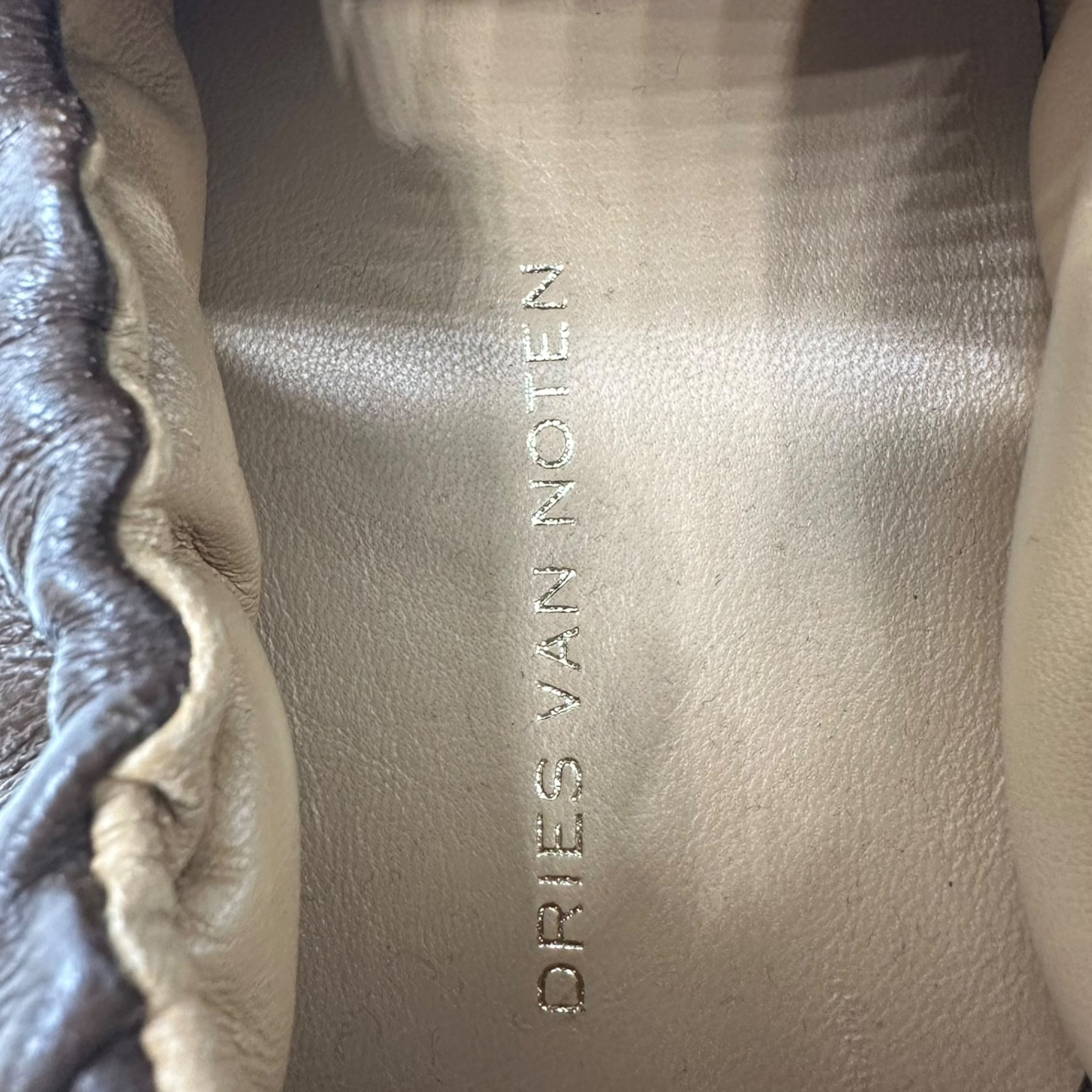 DRIES VAN NOTEN(ドリスヴァンノッテン) 22AW Patted leather loafers パテッド レザー クスエア トゥ ローファー DU083 39(24.5cm~25cm程度) ブラウン レザー シューズ