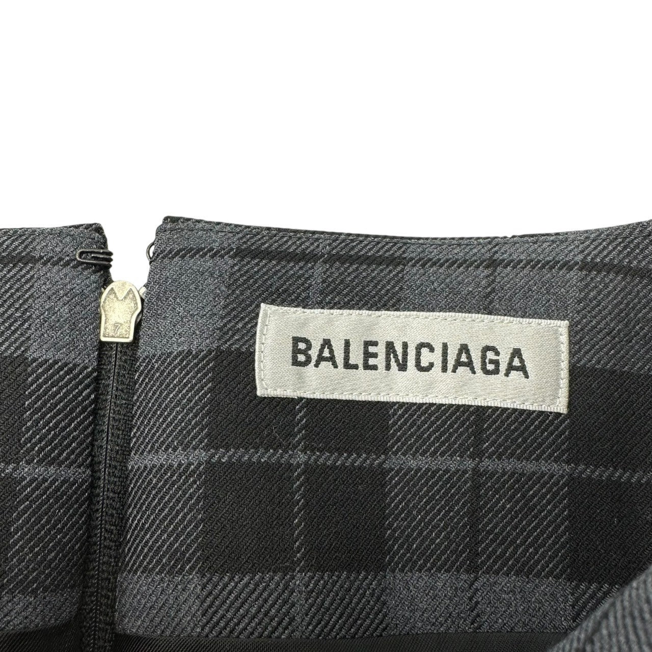 BALENCIAGA(バレンシアガ) 19SS plaid draping skirt チェック柄 立体裁断 スカート 34(XS) グレー×ブラック