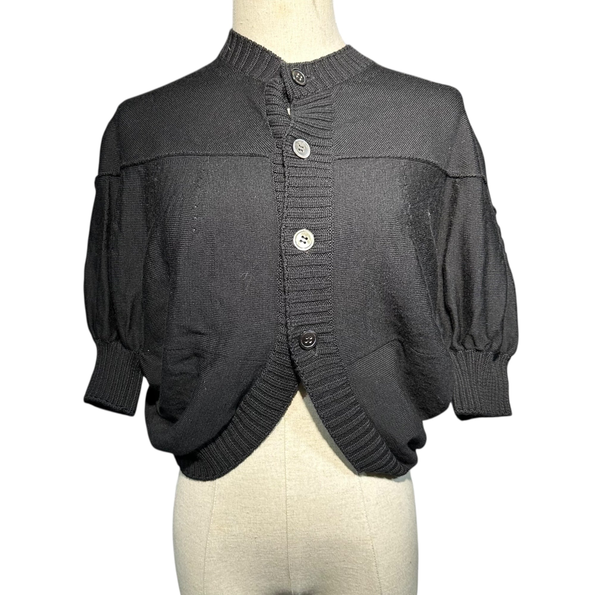 tricot COMME des GARCONS(トリココムデギャルソン) 12AW S/S Balloon Cardigan ショートスリーブ バルーン カーディガン TJ-N007 FREE ブラック AD2012