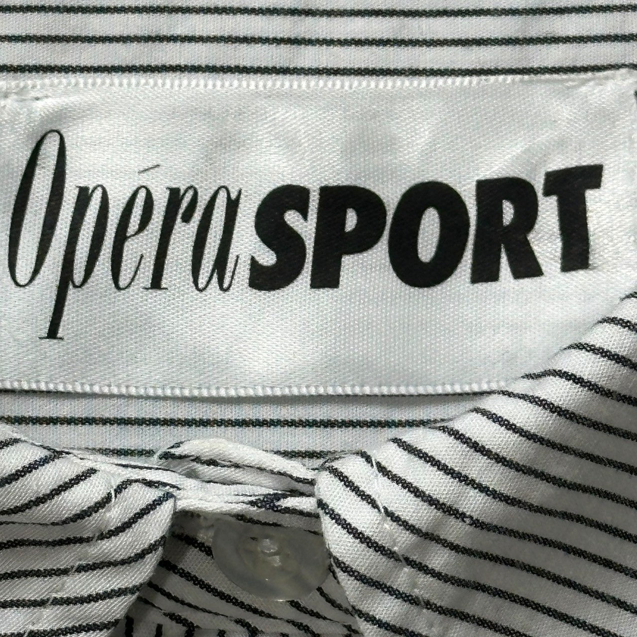 OperaSPORT(オペラスポーツ) Striped Chest Logo Long Sleeve Shirt Blouse ストライプ 胸ロゴ 長袖 シャツ ブラウス 1679-343-3287 S ホワイト ユナイテッドアローズ等取扱