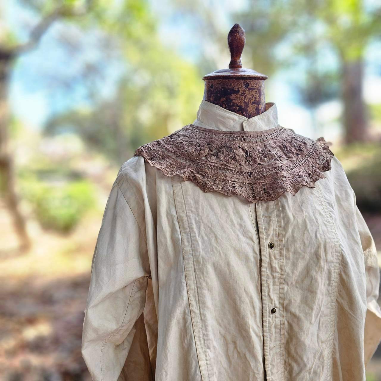 Euro vintage(ヨーロッパヴィンテージ) baten lace mini collar バテンレースのつけ襟 ベージュ