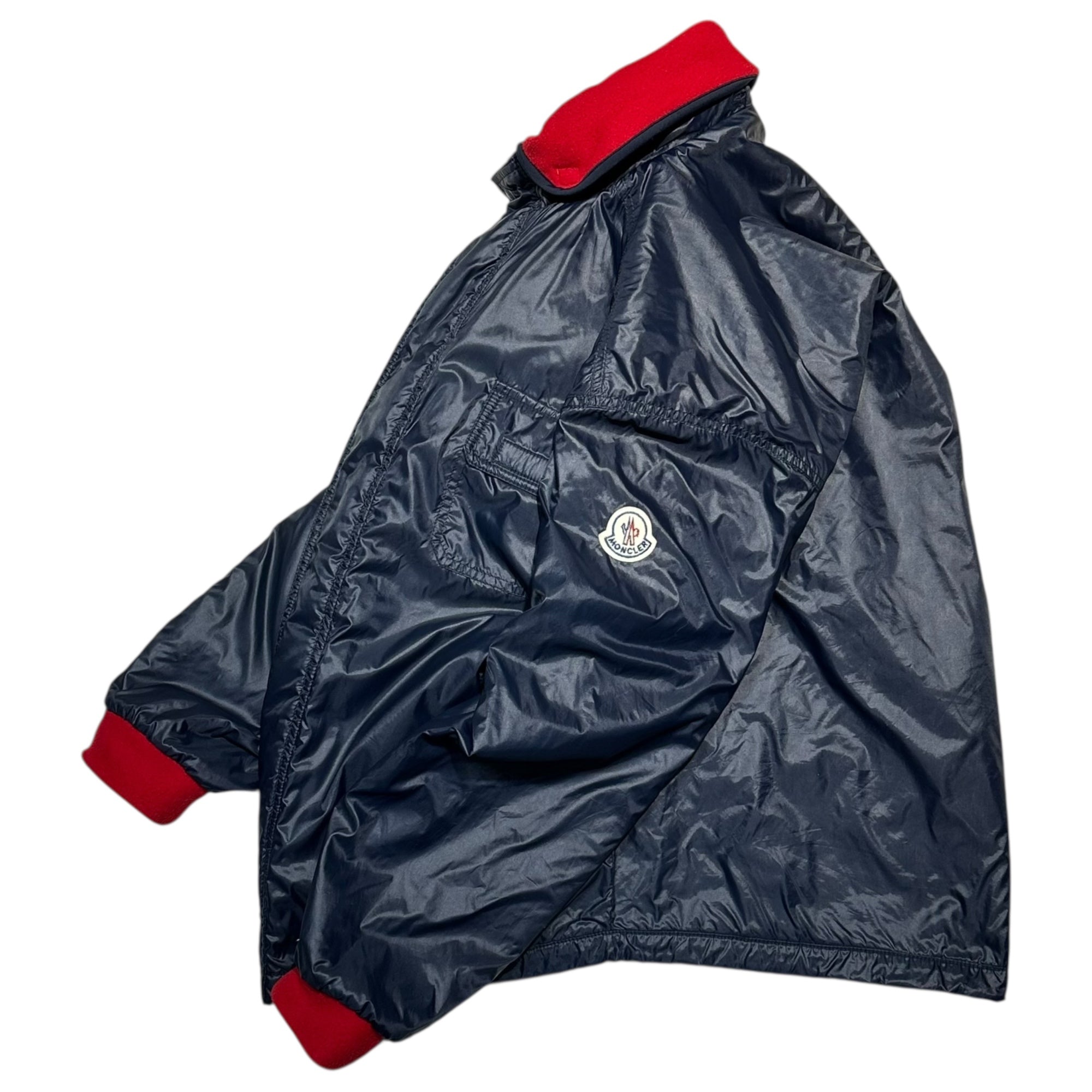 MONCLER(モンクレール) Fleece Reversible Logo Patch Decorative Zip-Up Jacket フリース リバーシブル ロゴワッペン 装飾 ジップアップ ジャケット M ネイビー×レッド HUSKY OLD