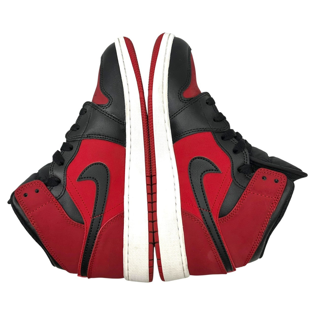 NIKE(ナイキ) AIR JORDAN 1 MID GYM RED BLACK (GS) エアジョーダン1 ミッド "ジム レッド ブラック” 554725-610 24cm ブラック×レッド ハイカット スニーカー
