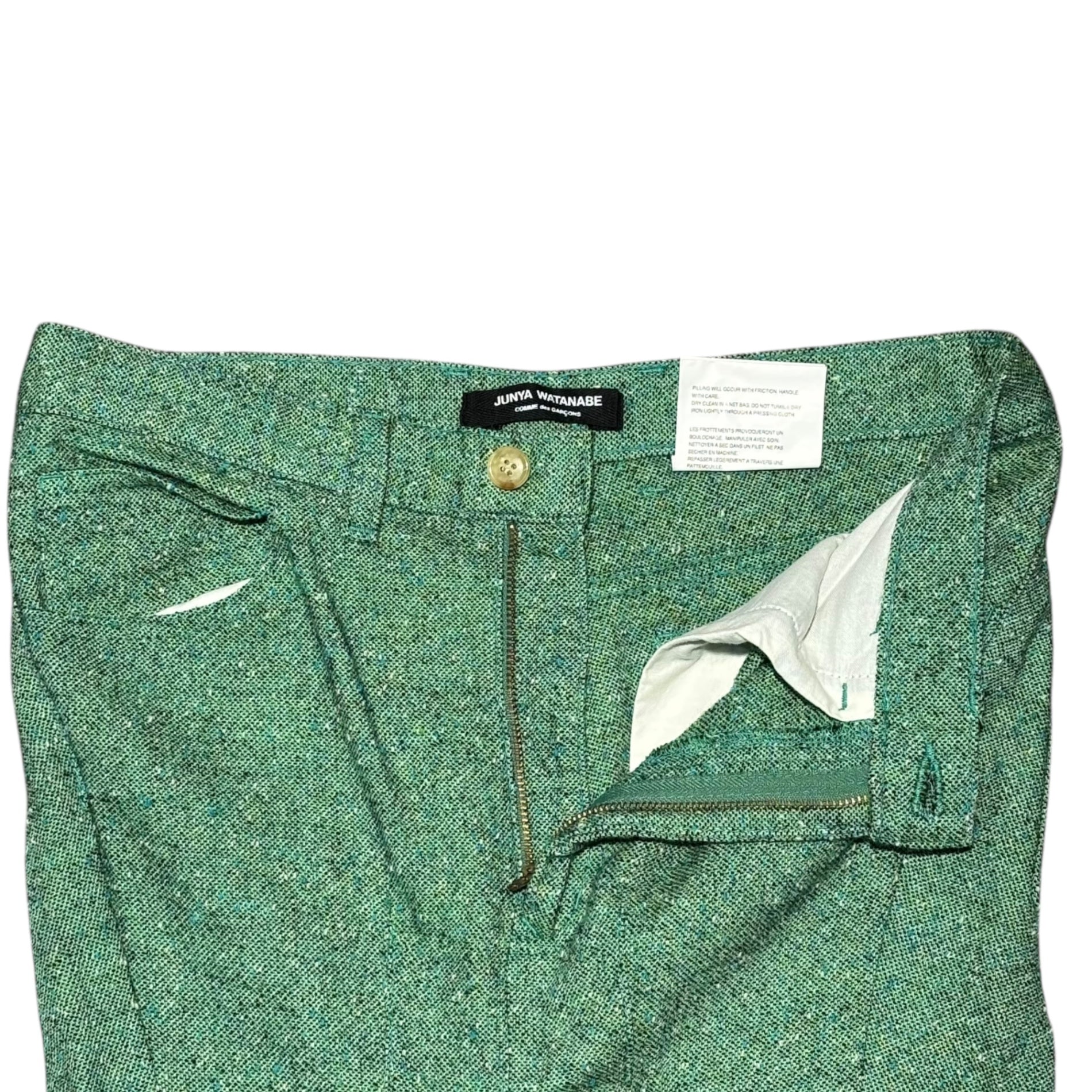 COMME des GARCONS JUNYA WATANABE(コムデギャルソンジュンヤワタナベ) 04AW Tweed Mermaid Pants ツイード マーメード パンツ JN-S028 S グリーン AD2004