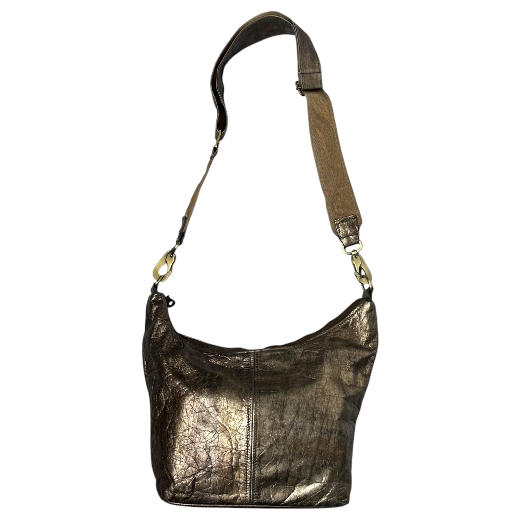 JAS-M.B.(ジャスエムビー) England made Gold coated leather shoulder bag イングランド製 ゴールド コーティング レザー ショルダー バッグ ゴールド