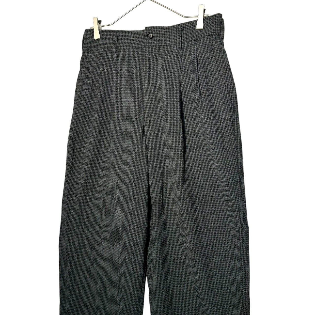 COMME des GARCONS HOMME(コムデギャルソンオム) 99SS Houndstooth Pattern Tuck Wide Slacks Pants 99SS 千鳥柄 タック ワイド スラックス パンツ 田中オム HP-02016S S グレー×ブラック AD1998