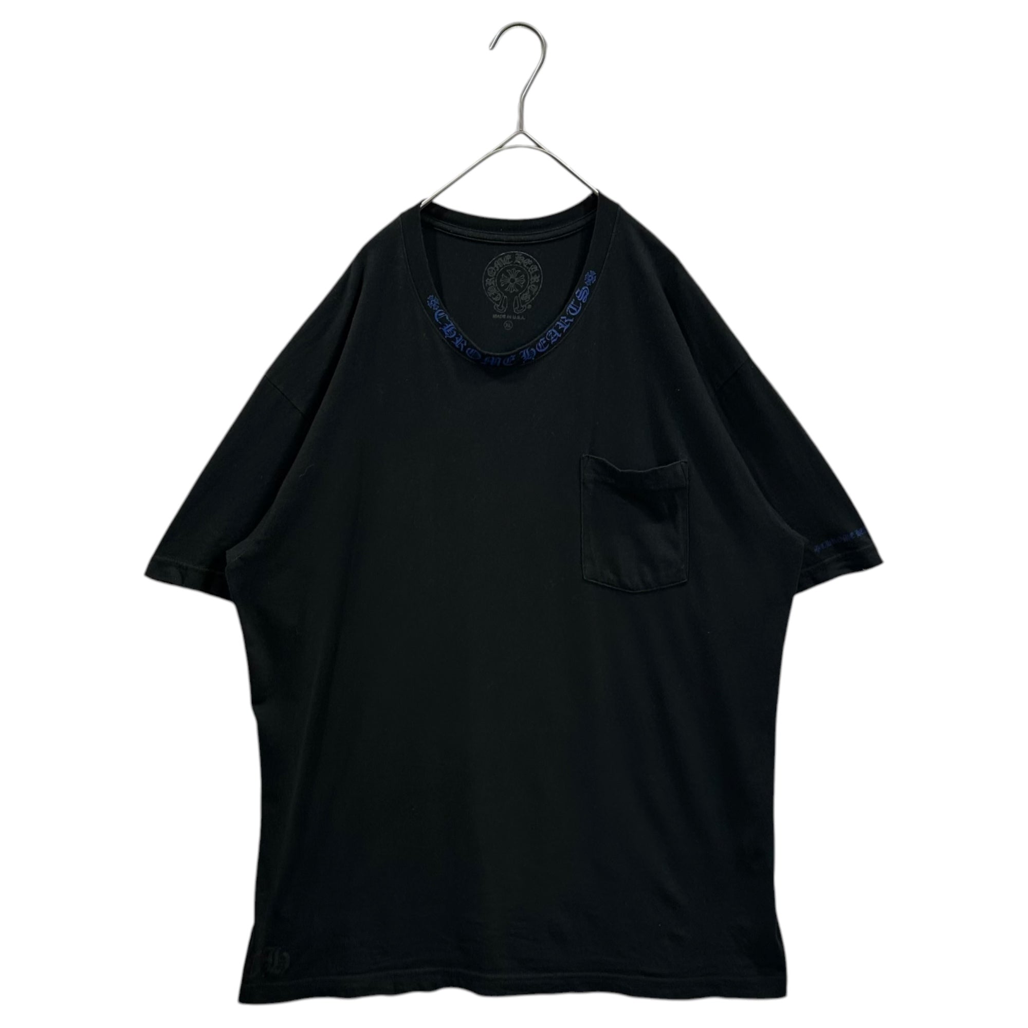 CHROME HEARTS(クロムハーツ) NECK LOGO S/S TEE ネック ロゴ 半袖 Tシャツ XL ブラック×ブルー 408129111******01D クロムハーツジャパン