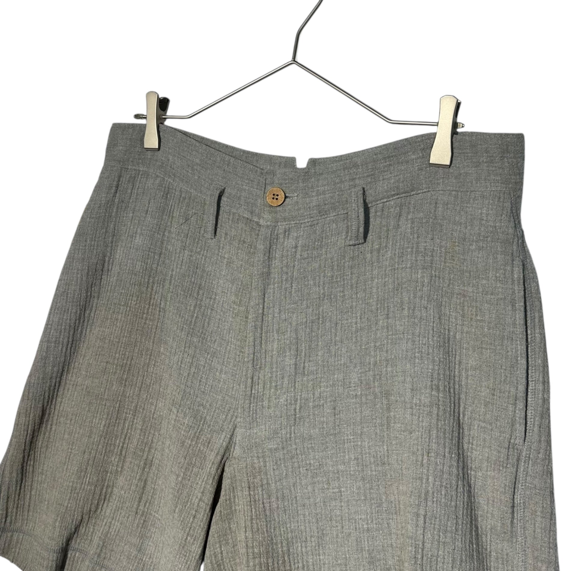 i.s. ISSEY MIYAKE(アイエス イッセイミヤケ) 90’s cotton wide half pants/コットンワイドハーフパンツ IS 41-FF044 M(メンズサイズ) グレー
