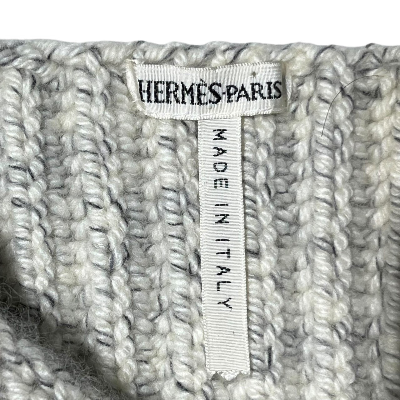 HERMES(エルメス) 1999AW BY MARGIELA 3WAY LOW GAUGE KNIT マルジェラ期 ローゲージ ウール ニット S グレー 90s 90年代 スヌード付
