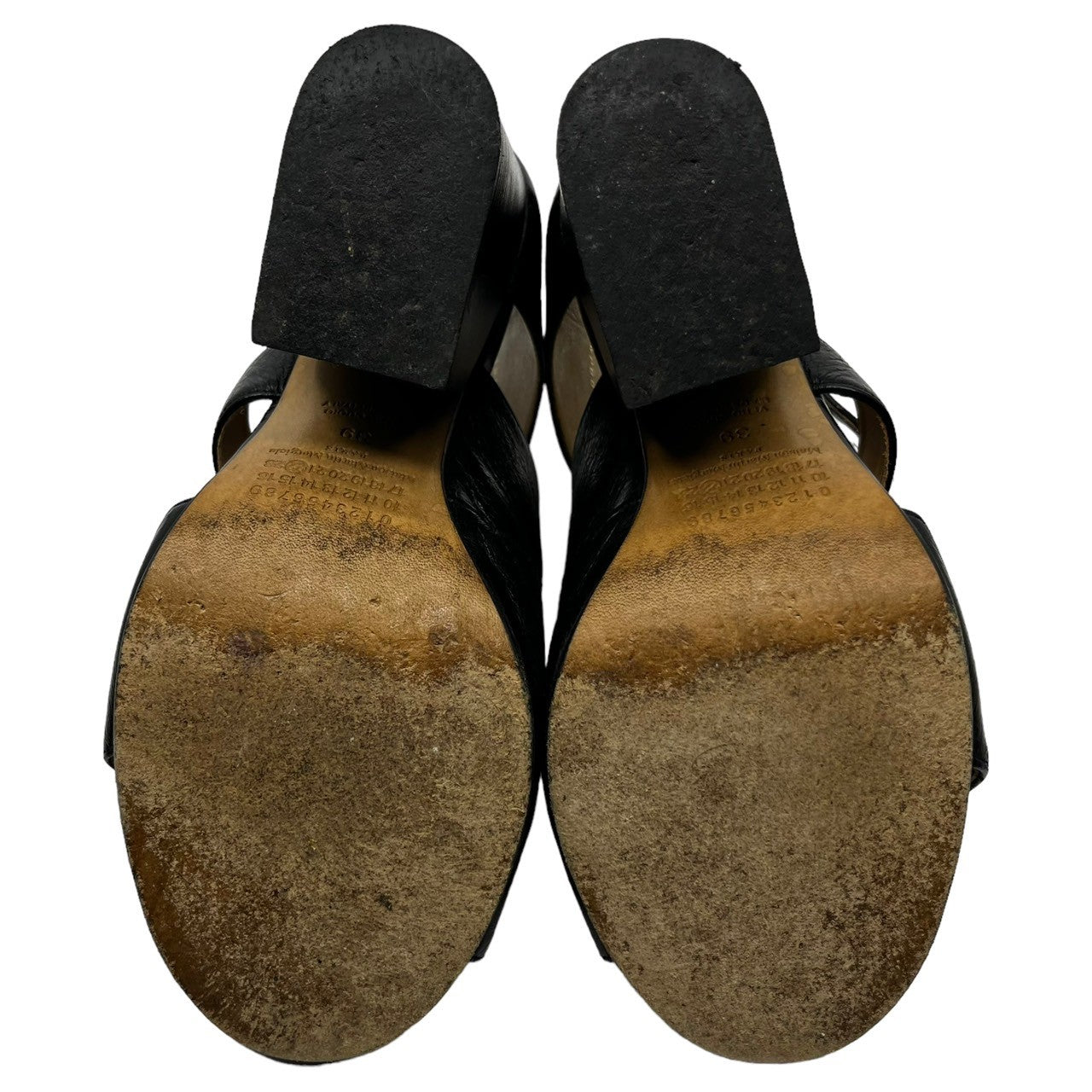 Maison Martin Margiela(メゾン マルタンマルジェラ) leather mule sandals レザー ミュール サンダル 58WP0055 SIZE 39(24.5~25.0cm) ブラック 箱付 ヒール