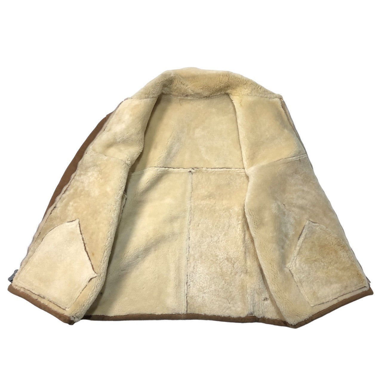 VINTAGE(ヴィンテージ) 80~90's genuine shearling jacket ムートンジャケット ヴィンテージ ベージュ×アイボリー
